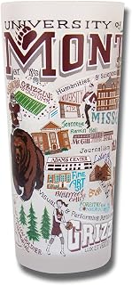 Drinking Glass, University of Montana Glass Cup for Kitchen, 15oz Dishwasher Safe Tumbler for UM Alumni