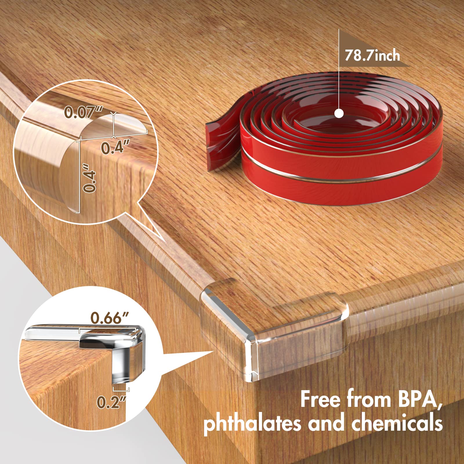 Buy Mangotek Corner Protector Baby, Child Proofing Corners and Edges (6.6ft Edge + 4 Corners