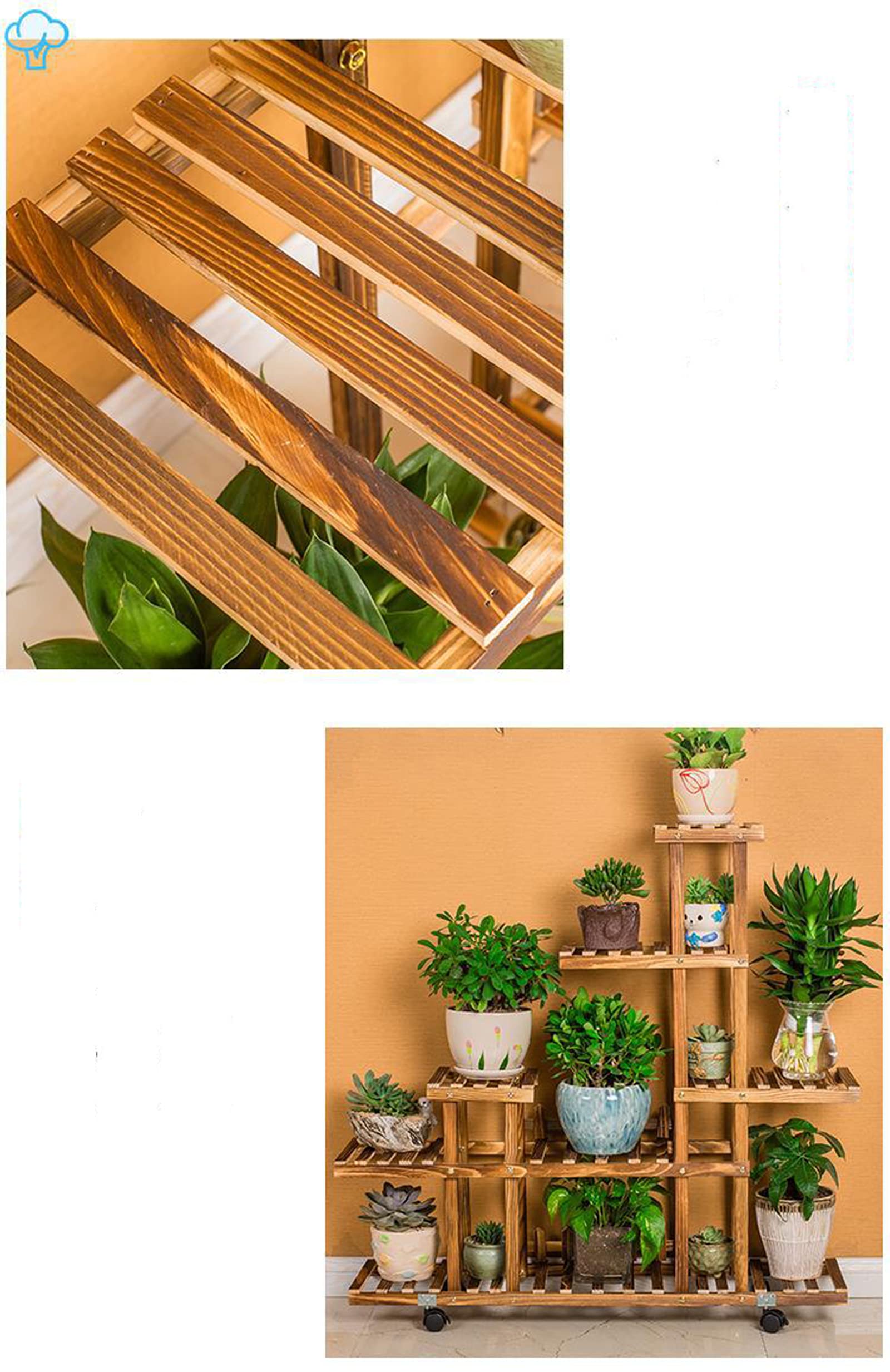 Support Pour Plantes D'intérieur Avec Roulettes, étagère En Bois Pour Jardinière, Balcon, Pots