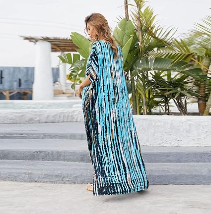 Abito da donna per caftano lungo maxi abito da notte kimono caftano abiti top camicia da notte taglie forti tunica caftani costume da bagno copricostume da salotto beige