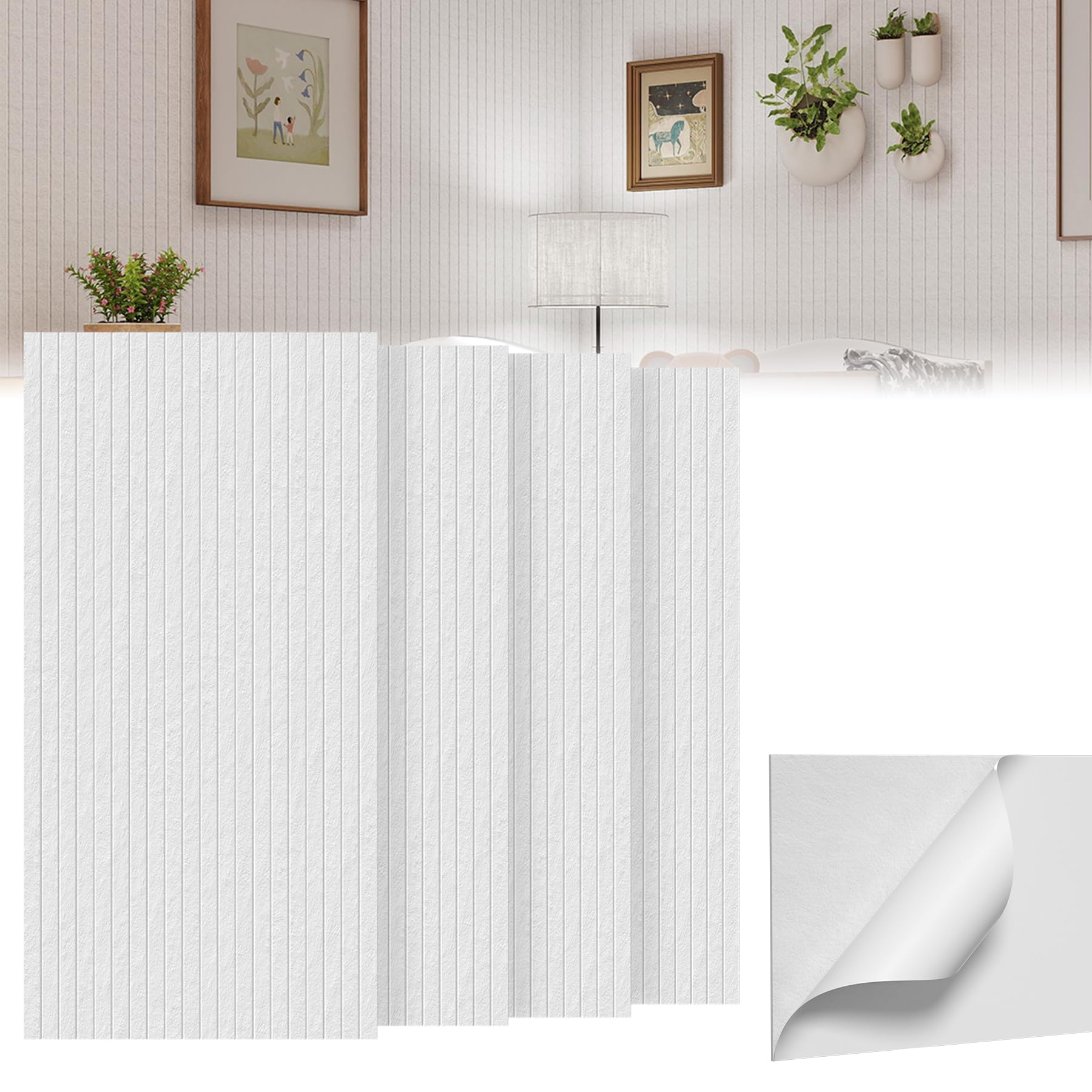 ACXIN Akustikpaneel 12er Weiß 120x60cm Schalldämmung Selbstklebend 3D Wandpaneel Akustikplatten Schallschutz Filz 1200g/m² 0,9cm Akustik Wand für Musikstudio Heimkino Büro KTV Geräuschreduzierung