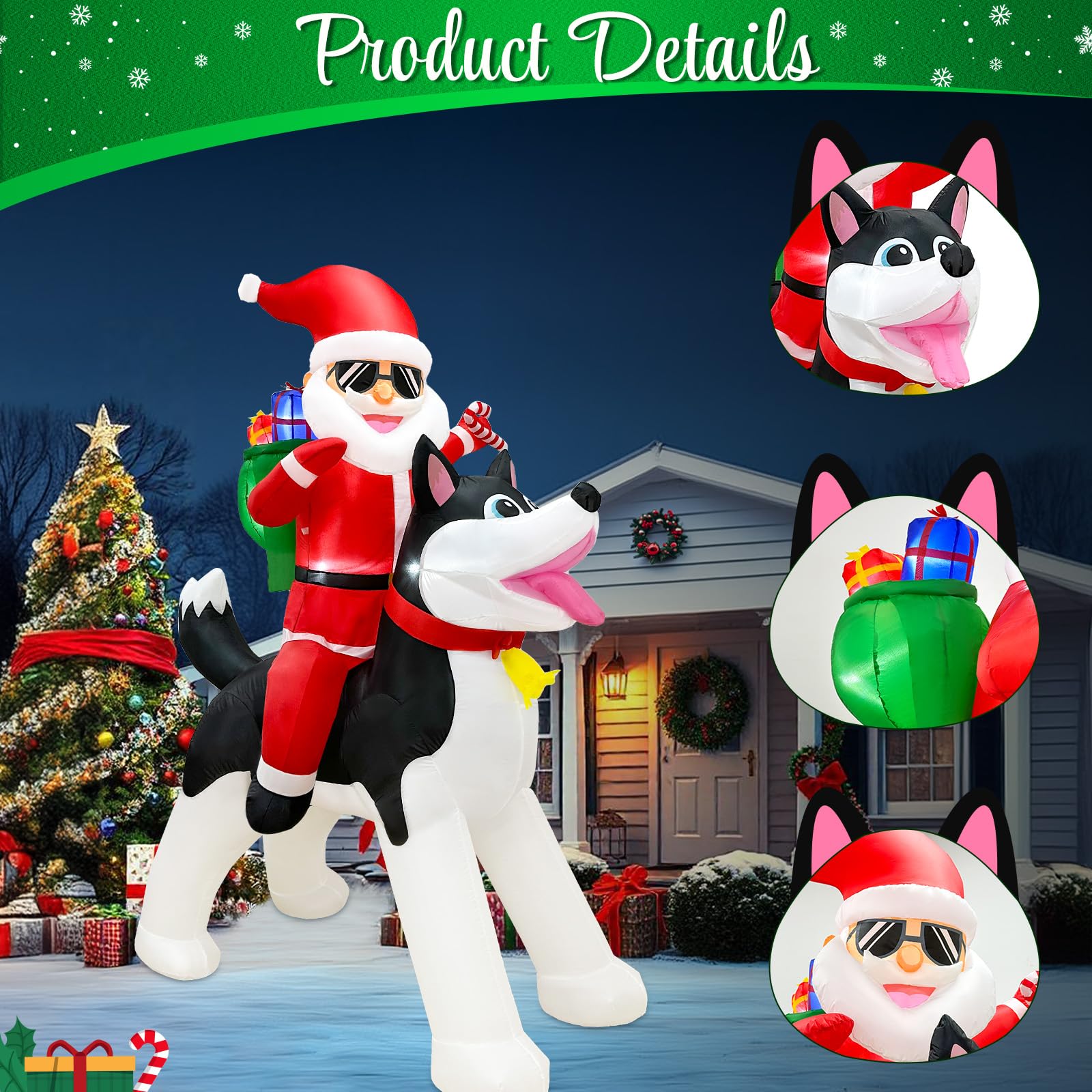 Husky Outdoor Christmas Decorations