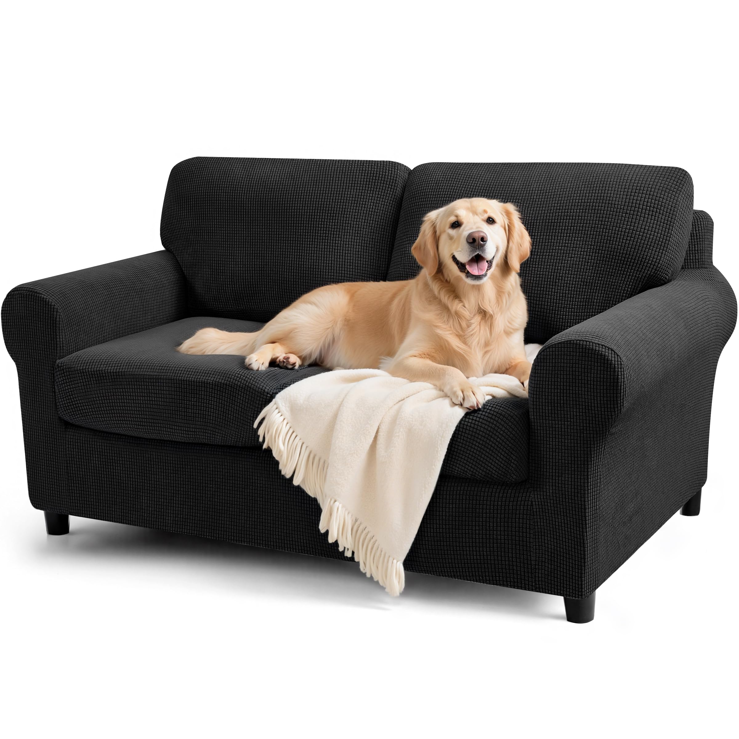 SUBRTEX 5 Pieces Stretch Sofa Slipcover Sets Couch Cover Sets Backrest Cushion Covers Furniture Protector Collection Set for Oversize Sofa Loveseat