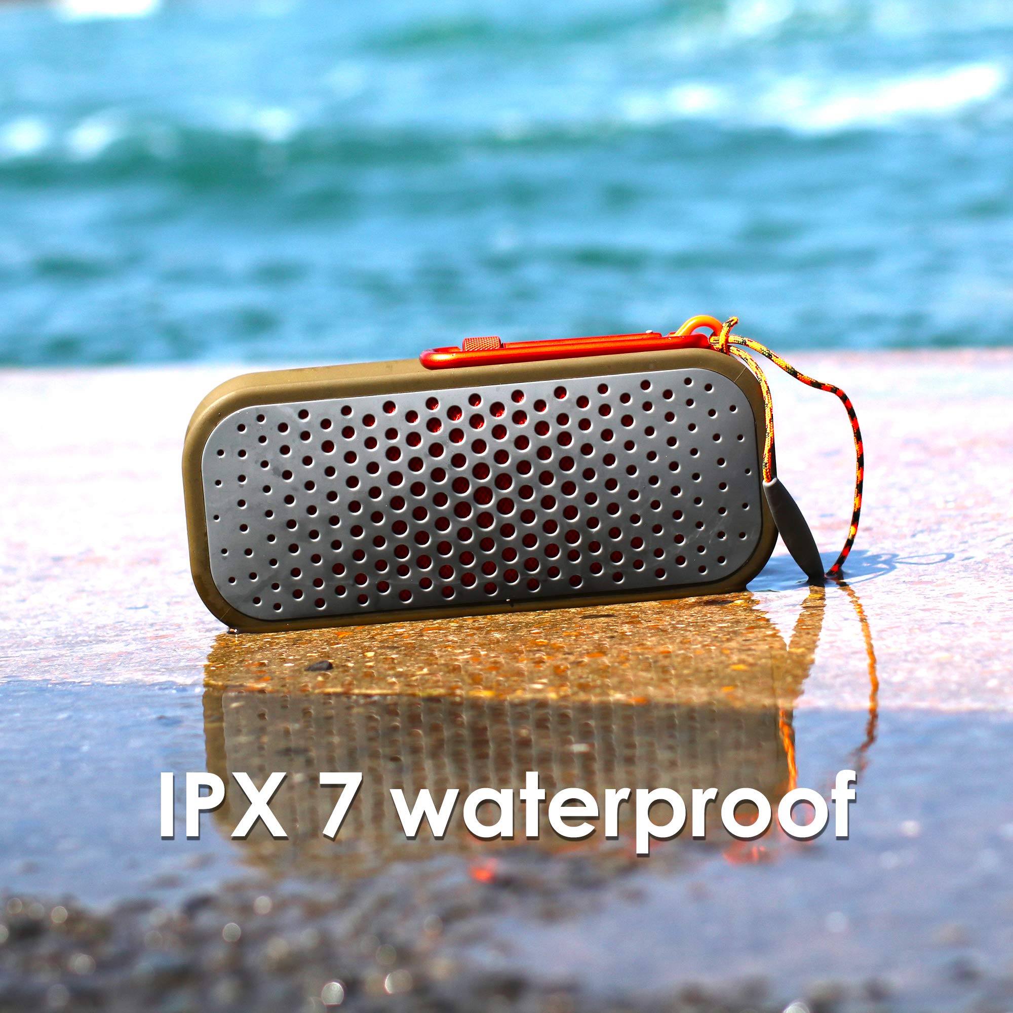 Boompods Blockblaster bezprzewodowy głośnik Bluetooth, kompaktowe przenośne głośniki, wodoodporność IPX7, odporny na warunki atmosferyczne, wbudowany mikrofon i powerbank, głośnik podróżny do