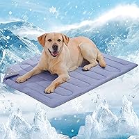 MARUNDA Dog Cooling Mat 36x24 Inch for L-Crate - No Freeze Pet Pad, Instant ChillTech Cooling, Machine Washable, Blue for Dogs & Cats