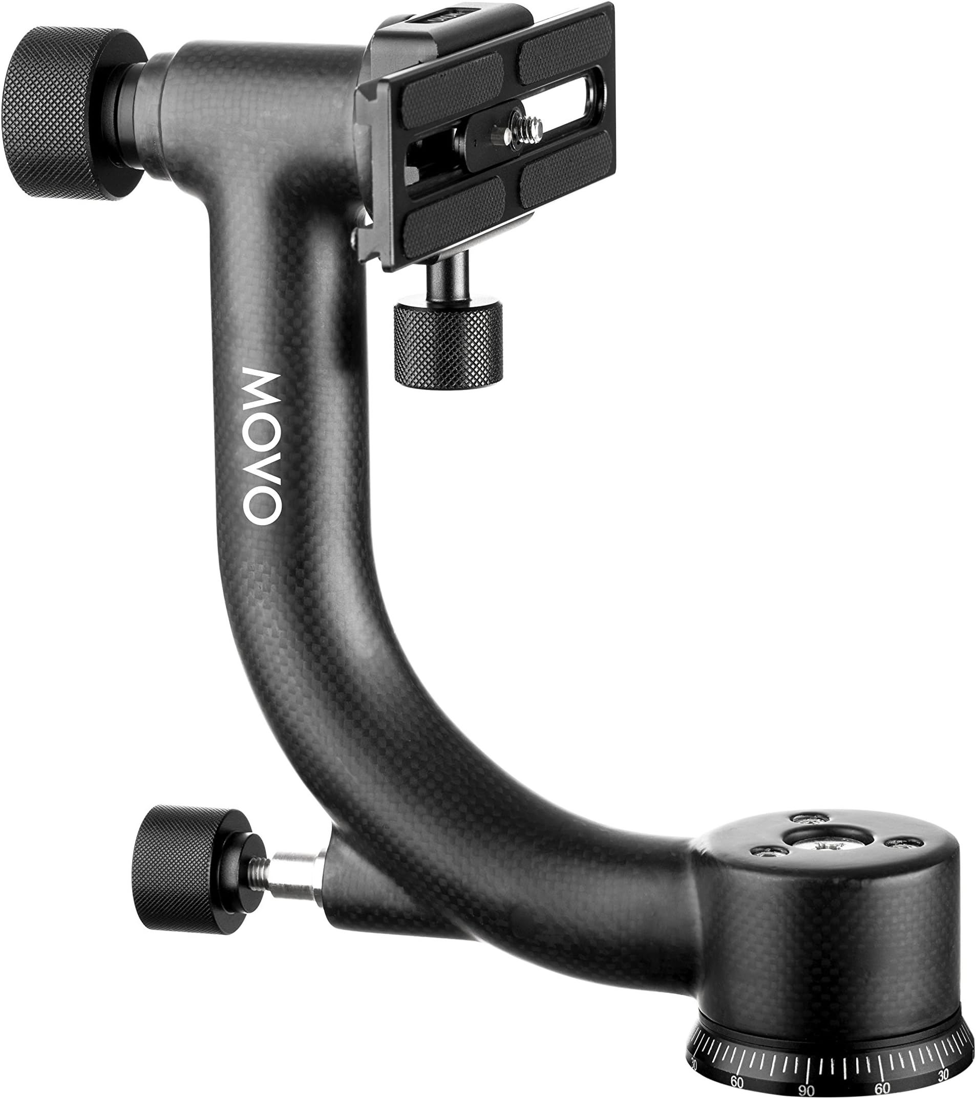 Movo GH600 Vertical, Portrait Mount Carbon Fiber Gimbal Tripod Head with Arca-Swiss Quick-Release Plate