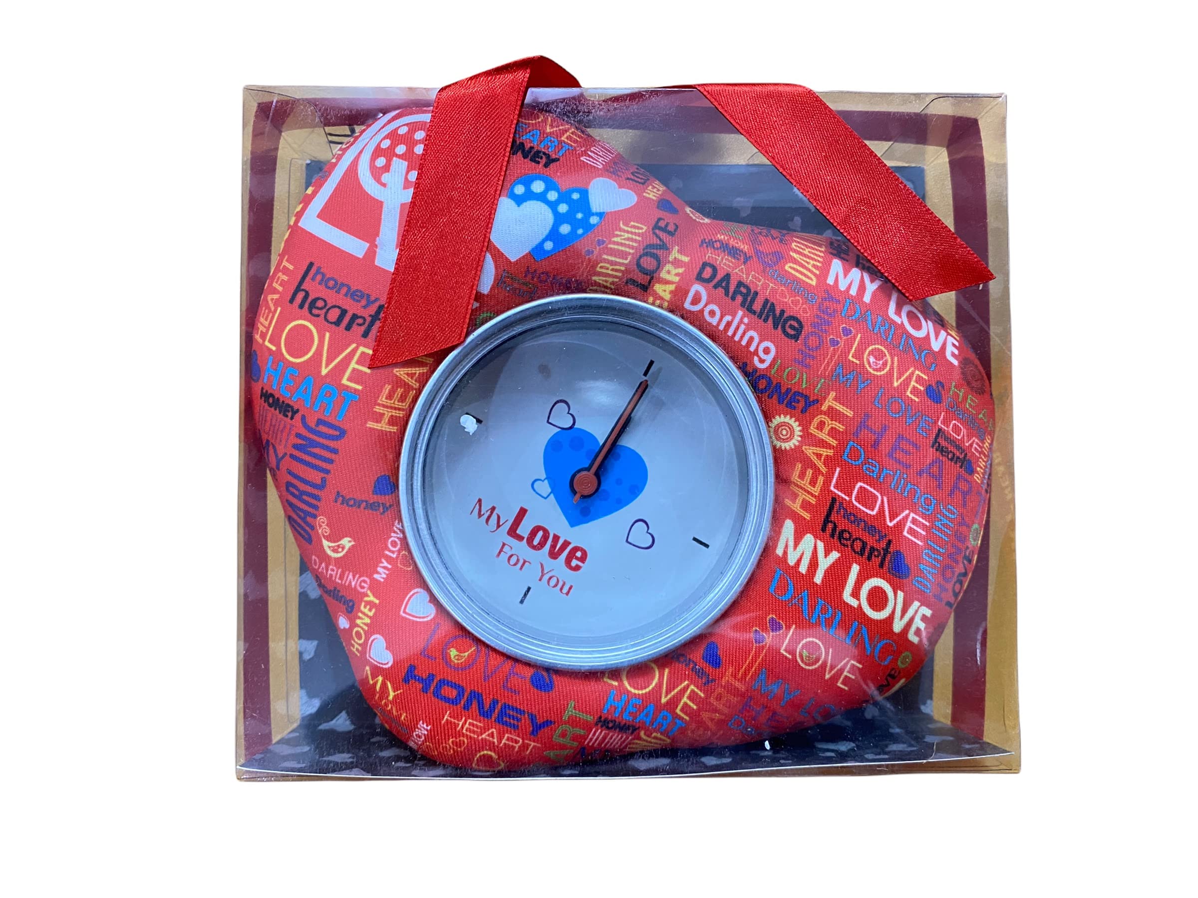G.Fidel Heart Shape Table Clock Watch Valentine's Gift for Girlfriend, Boyfriend, Husband/Wife (Multicolor) (Clock 5)