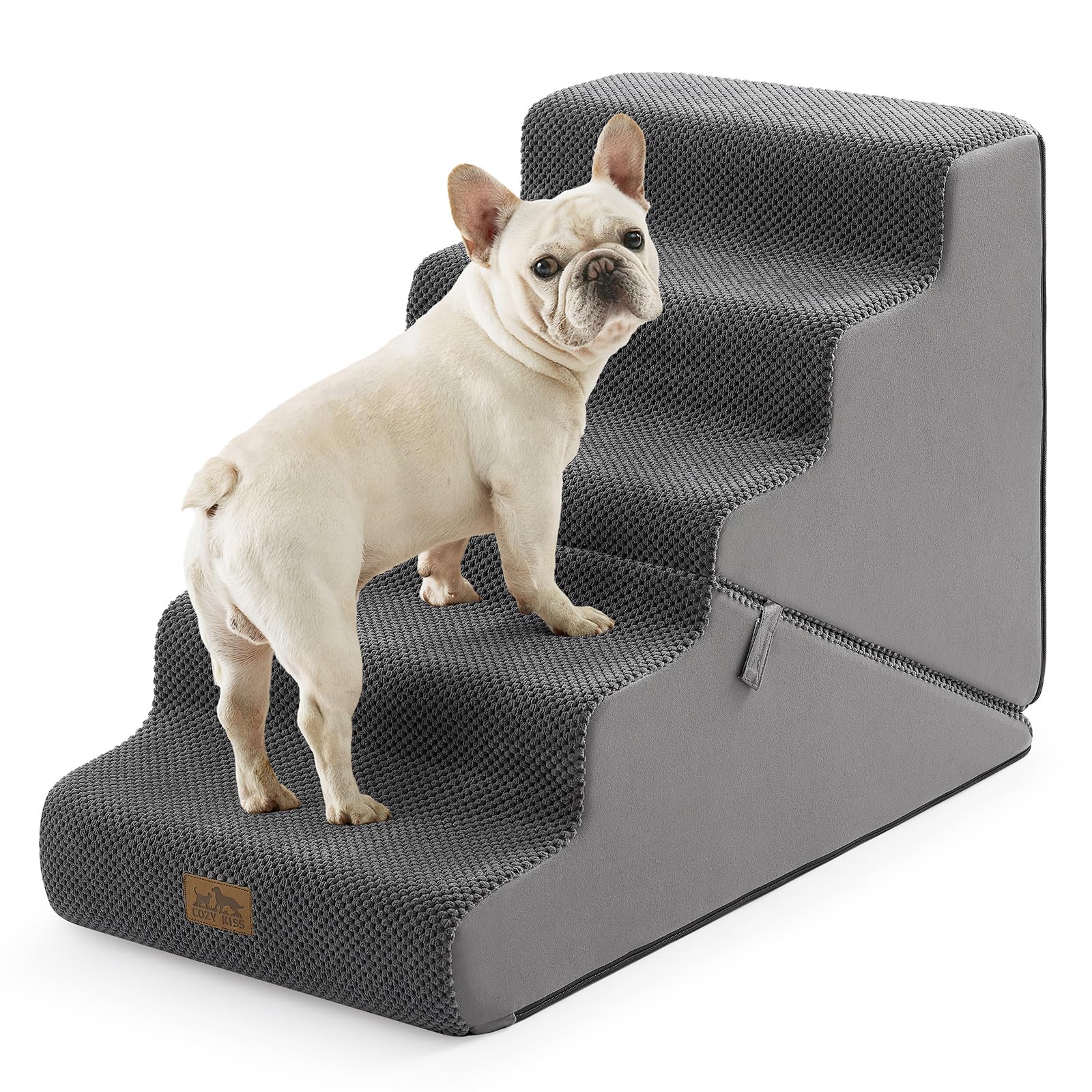 COZY KISS Dog Stairs for Small Dogs, 5-Step 2-in-1 Dog Steps,22.4" H