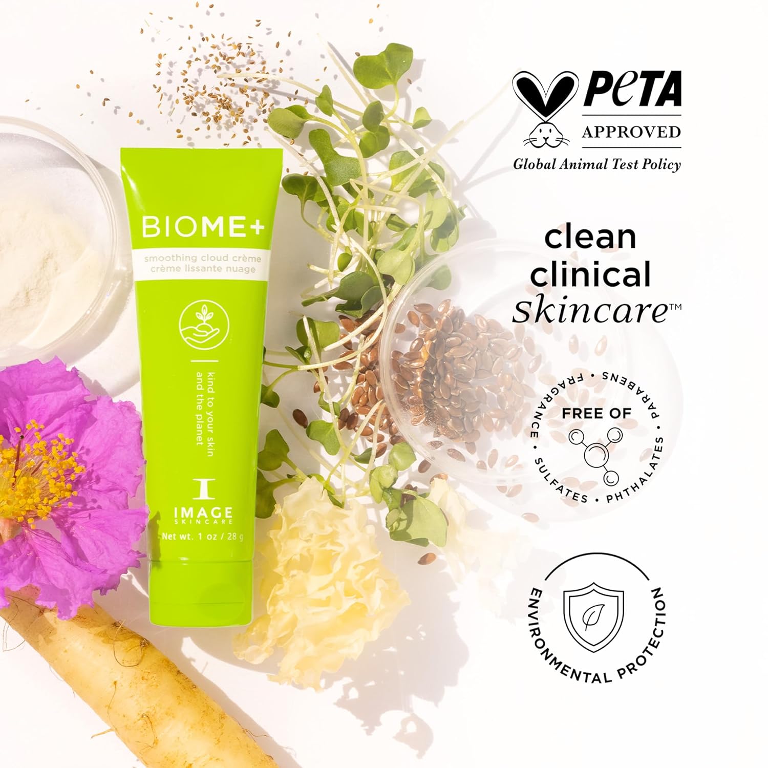 IMAGE Skincare, BIOME+ Smoothing Cloud Crème, Microbiome Friendly Face Night Cream, Supports Skin Moisture Barrier