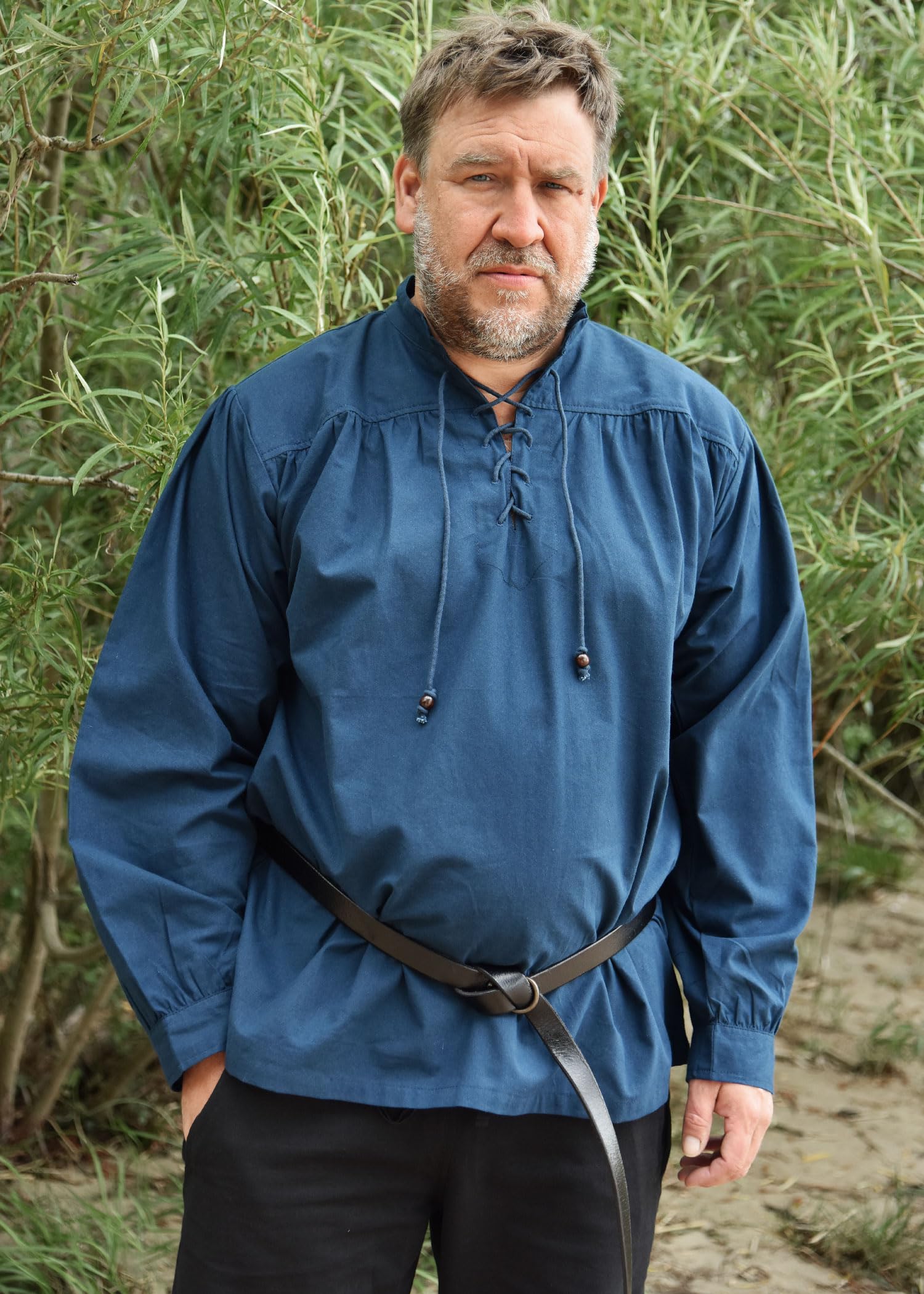 Battle-Merchant - Camisa Medieval para Hombre - Ideal para Larp Vikingo