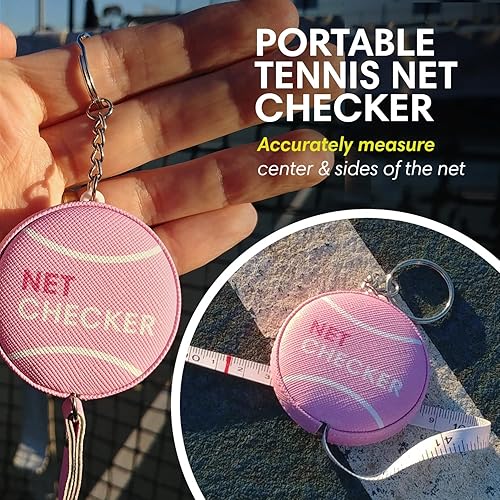 Miniatura 9 de Scoring Right Mini cinta métrica y llavero de altura de red de tenis, cinta métrica flexible portátil de 59 pulgadas para medir la altura de la red