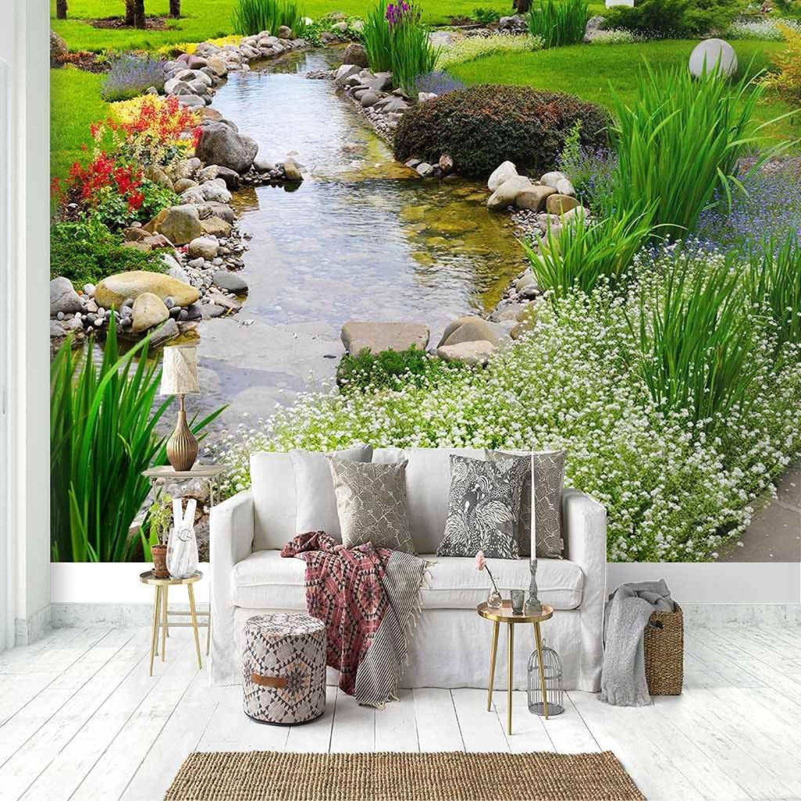 XLMING Simple Three Dimensional Plants Flowers Stream 3D Wallpaper Luxury Home Dining Decor Paste Sofa Living Room The Wall for Bedroom Mural-300cm×210cm