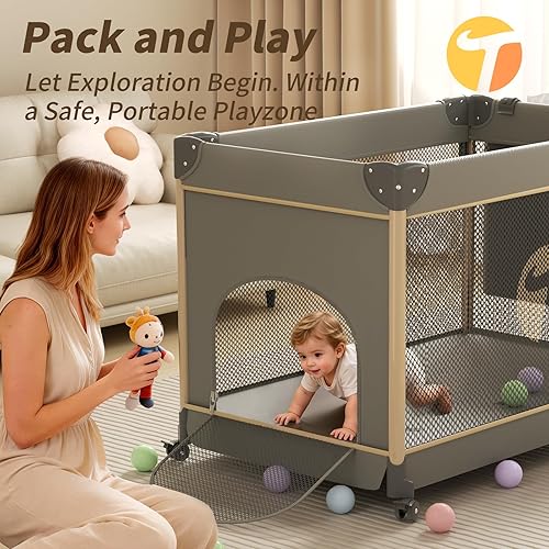 Miniatura 4 de Moisés portátil 4 en 1 para bebés y corralito para bebé, convertible con cambiador de pañales, cuna de viaje plegable para recién nacidos a niños