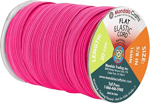 Miniatura 9 de Mandala Crafts - Rollo de cordón elástico plano para costura y manualidades