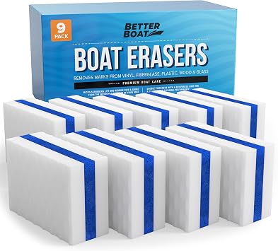 Boat Erasers by Better Boat, Cleaning Sponge for Scuff Marks and Grime | Marine Accessories and Gifts, Safe on Fiberglass Vinyl Gelcoat Deck Hull