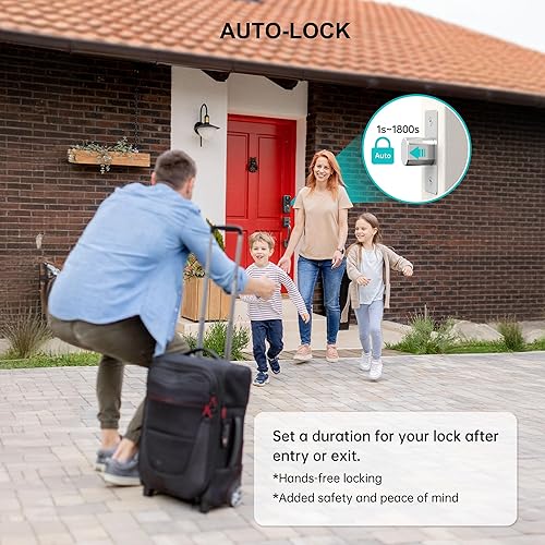 Miniatura 7 de Cerradura inteligente WiFi de entrada sin llave, cerrojo inteligente de huellas dactilares Hornbill con control de aplicación, funciona con Alexa,