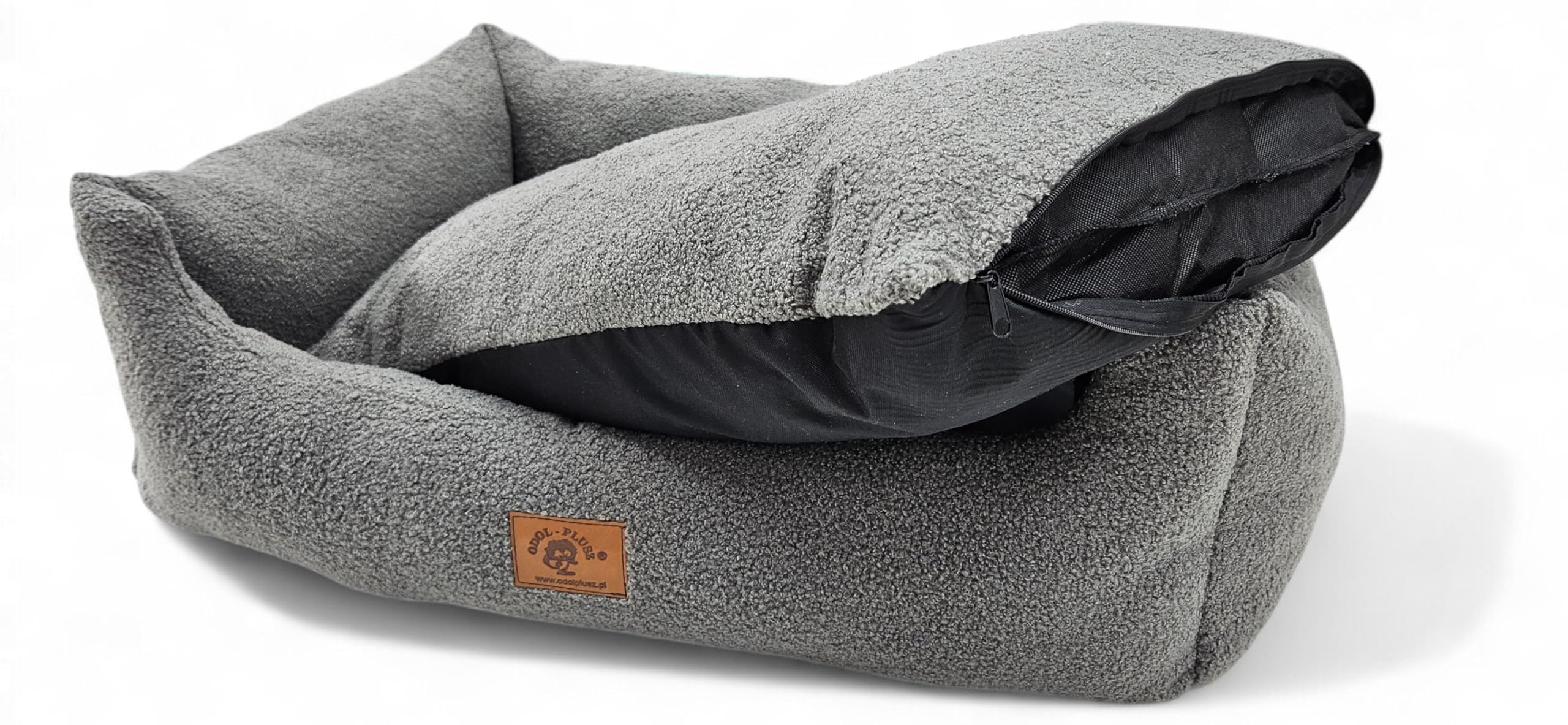 Odolplusz Cuccia per cani XXL, lavabile, soffice, 95 x 75 cm, grigio, con bordi rialzati e cuscino rimovibile (grafite)