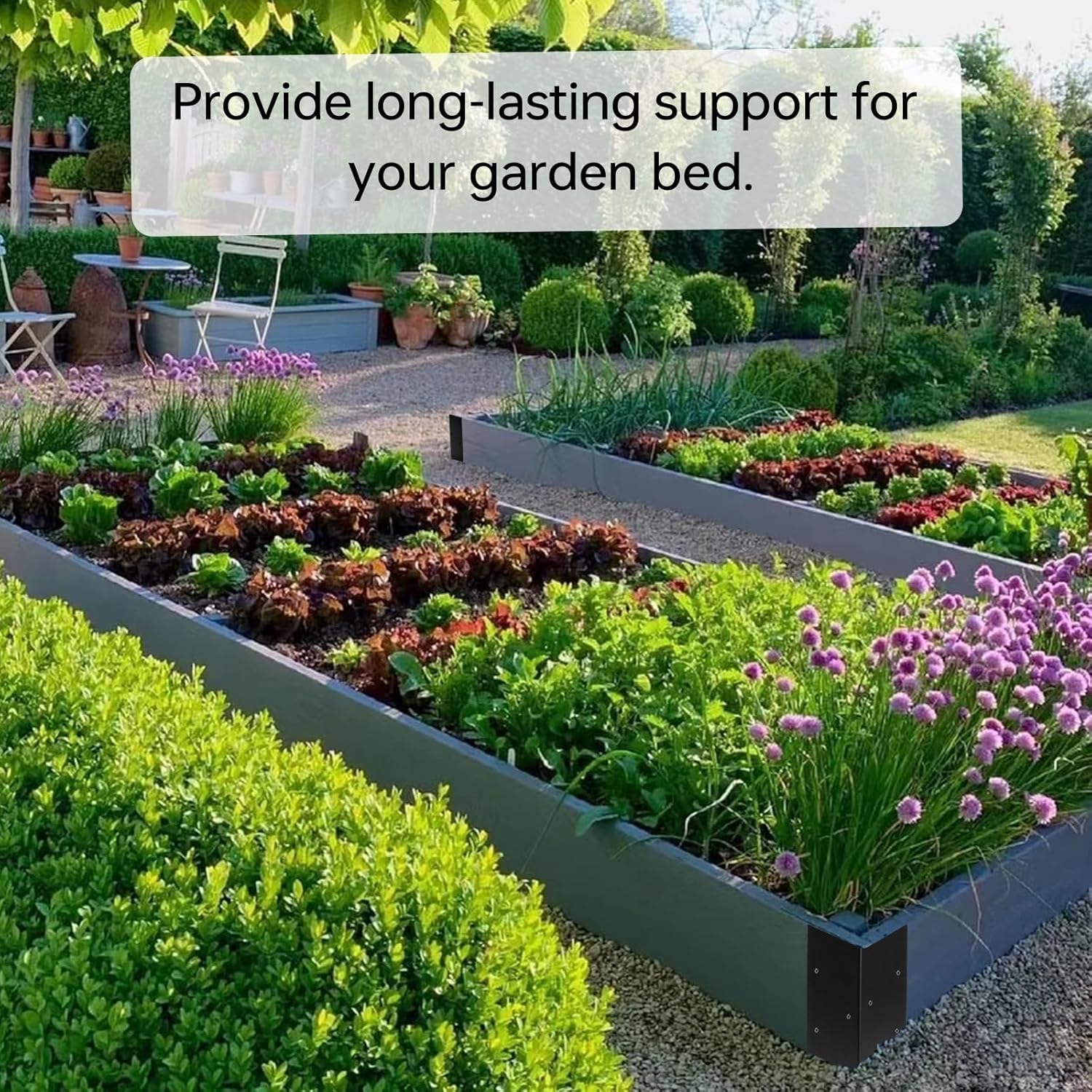 8 PCS Raised Garden Bed Corner Brackets for 10"-24" Height Wood Frame Bed,Metal Raised Bed Corner Brackets 11" x 3" x 3" ,Raised Bed Corners Connectors for Vegetable Flower Planter Garden.