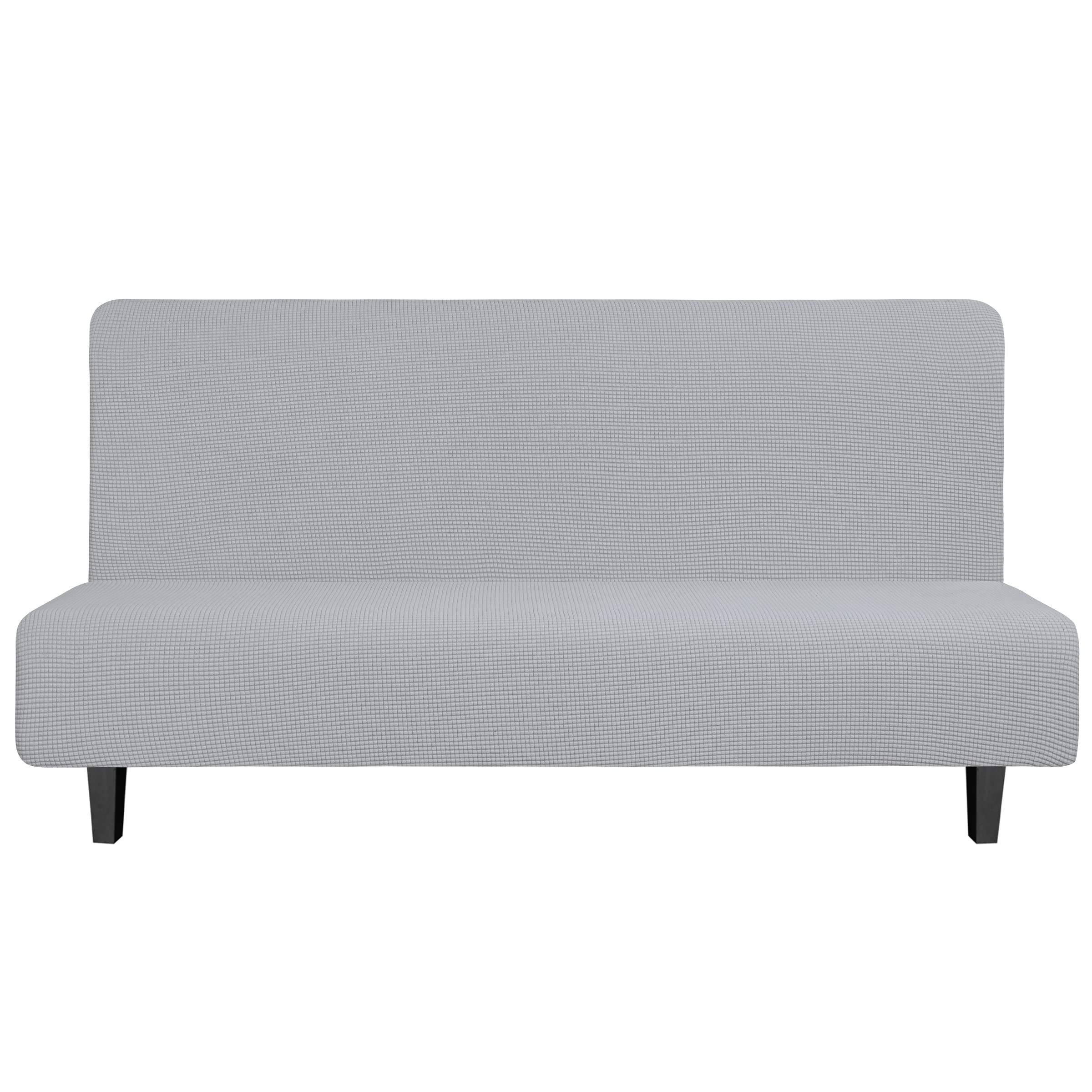 Easy-Going Stretch Large Futon Slipcover Armless Futon Cover Silver Gray