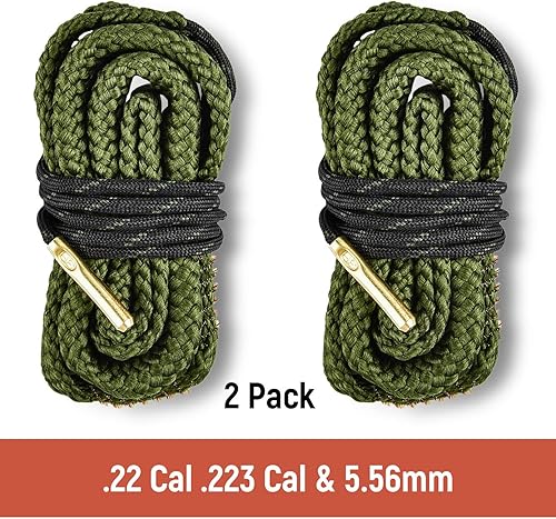 Miniatura 6 de EZshoot cordón de limpieza para orificios, 2 unidades, limpiador de orificio para rifle o escopeta de 9mm, .223, 5.56, calibre 12, 20 .308, .44,