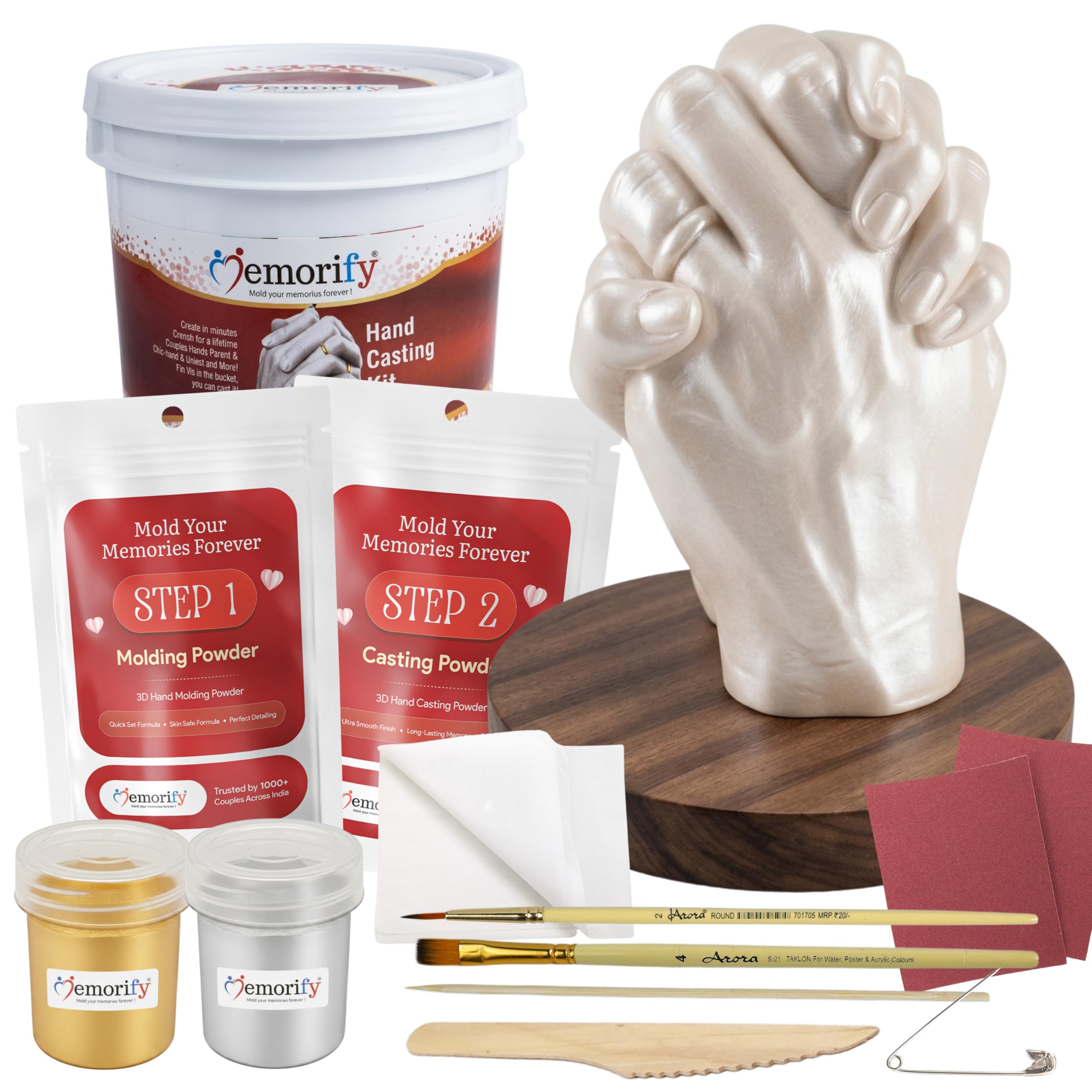 Hand Casting Kit for Couple, 3D Hand Casting kit, Molding and Casting Powder for Couple, Marriage Anniversary Gift, Couple Gifts for Wedding, Unique Gifts (Pack of 2)-image-28