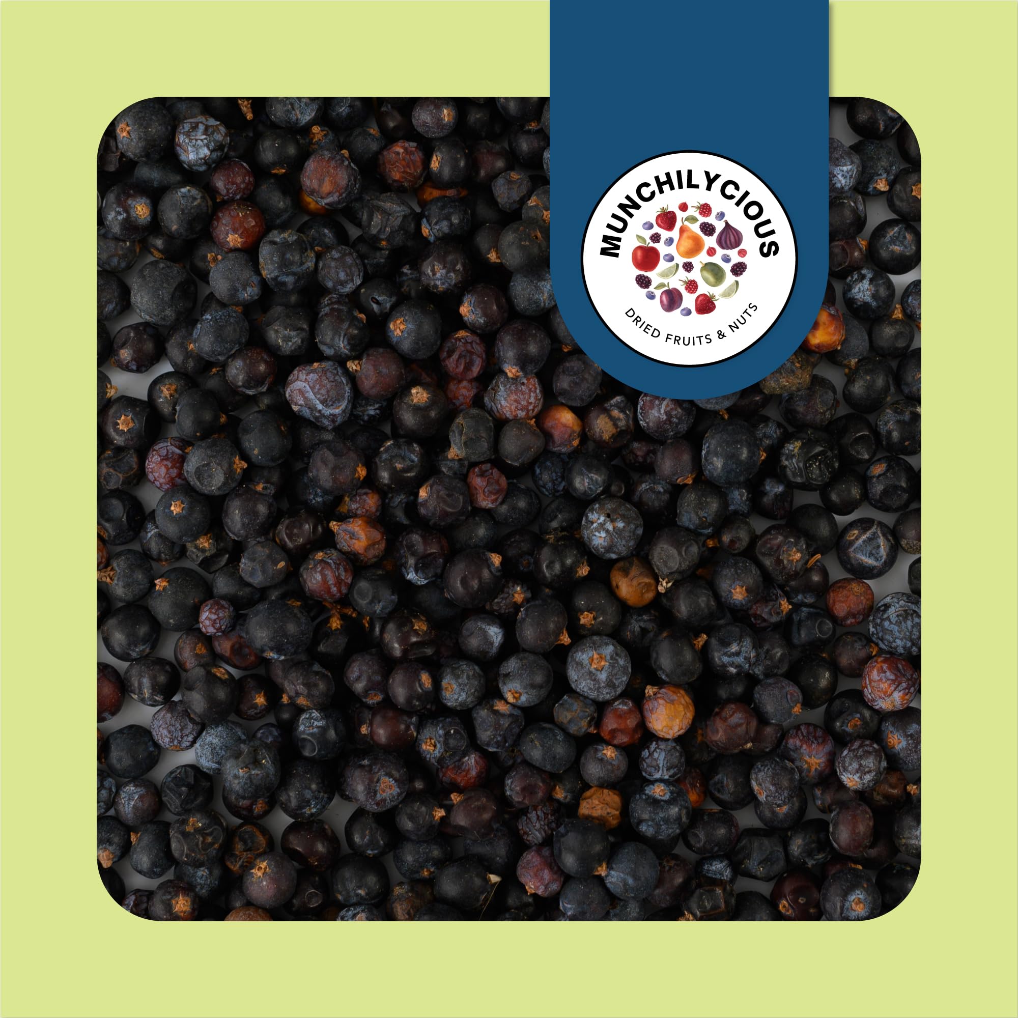 Munchilycious Bacche di Ginepro Essiccate 1kg, Ginepro Bacche Intere senza Zuccheri, Frutta Secca