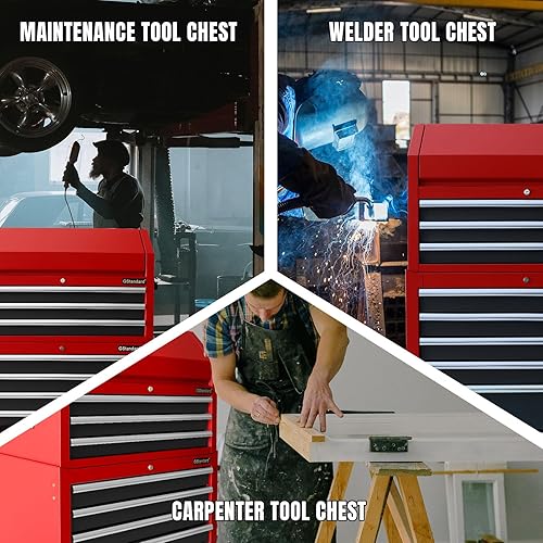 Miniatura 7 de GSTANDARD Combo de 9 cajones de 36 pulgadas, acero de calibre 20-22, perfecto para organizar tu garaje, almacén o taller de herramientas de alta