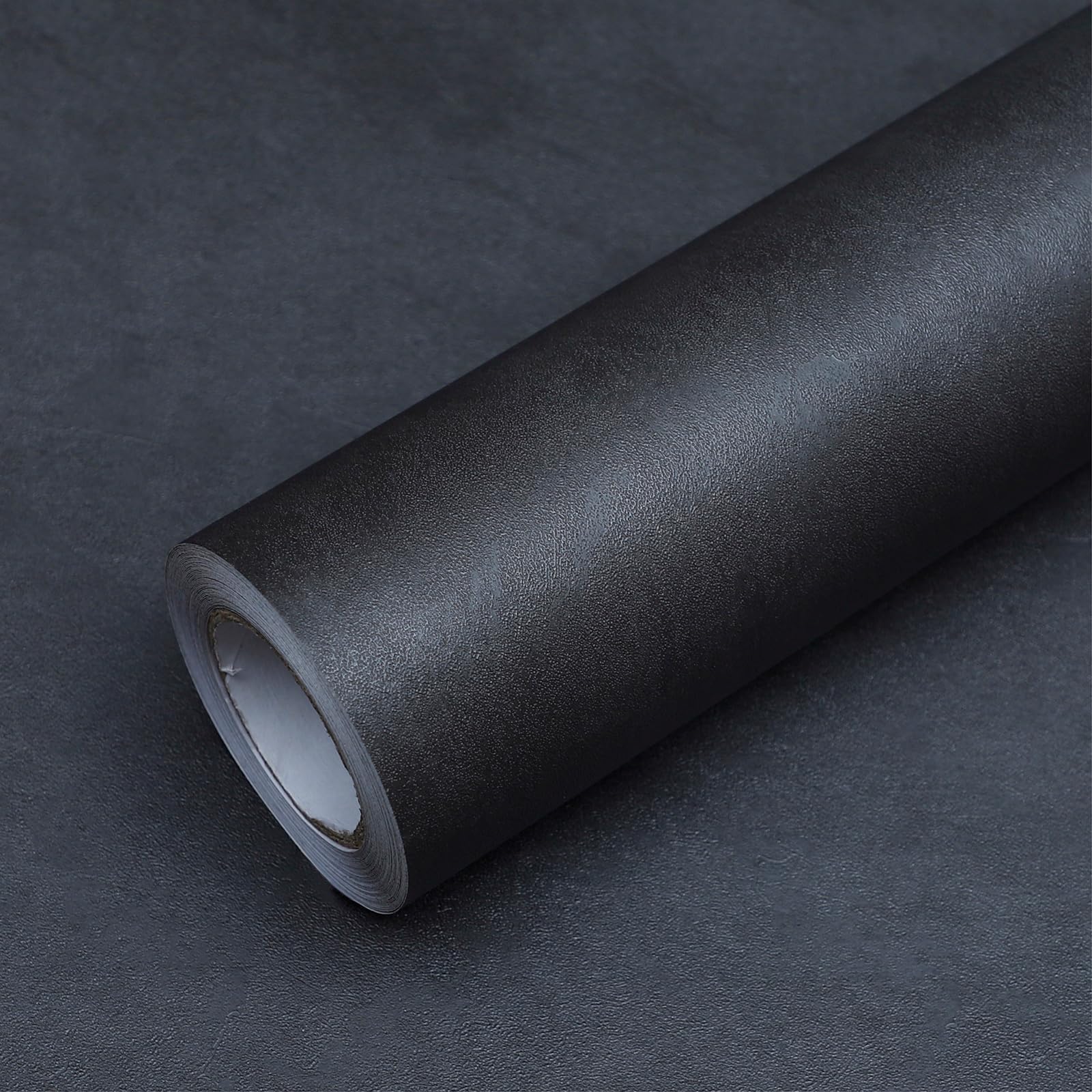 FEILAYS Extra Thick Black Concrete Wallpaper Peel and Stick Waterproof Gray Concrete Contact Paper Vinyl Wrap Industrial Grey Cement Wallpaper for Bars,Gyms,Restaurants Wall Sticker 60CMx5M