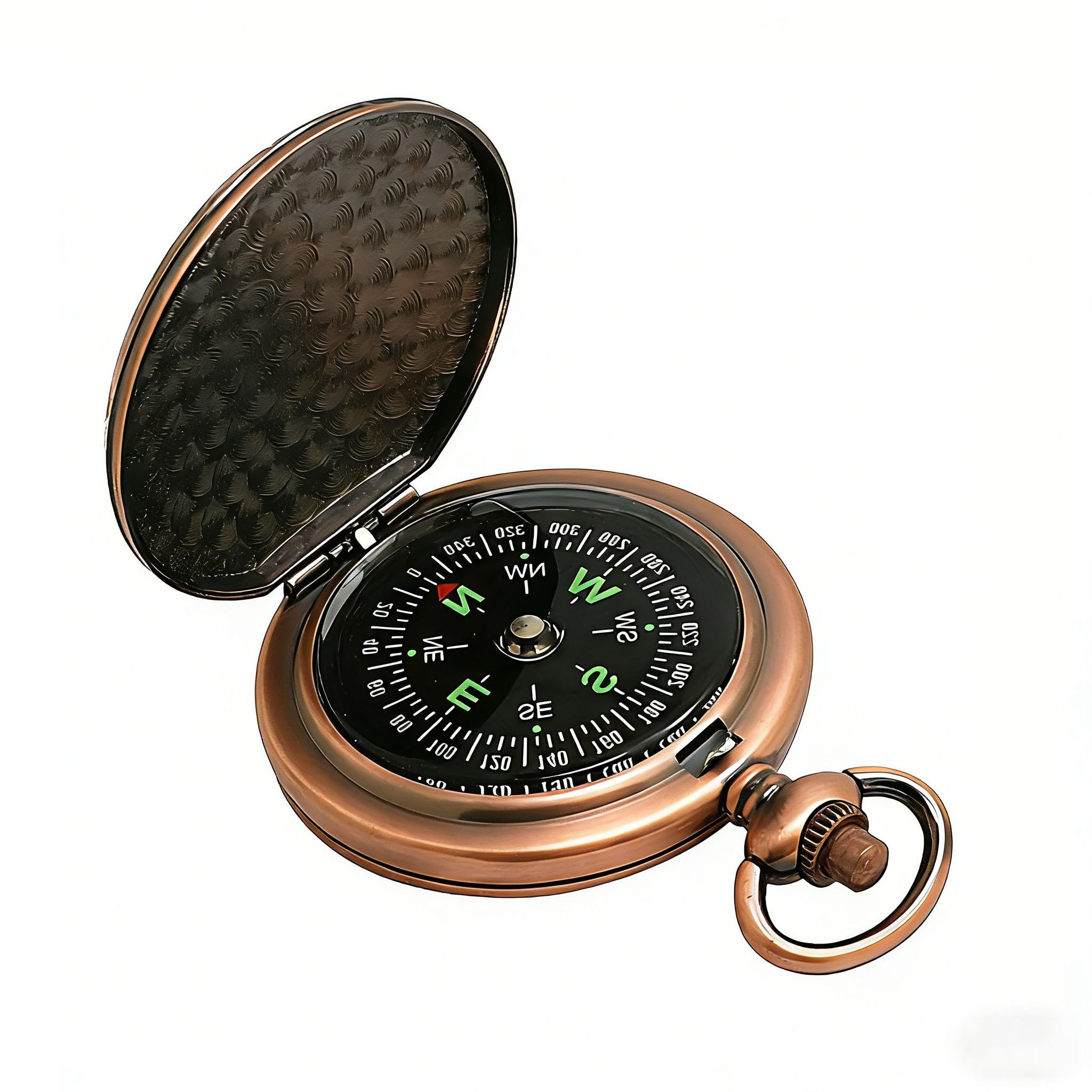 aiGear Pocket Compass/Mini Compass | Portable & Retro Gift Design | with Luminous Function | for Camping Hiking Outdoor Riding Navigation (CMP-01R)