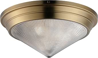 Maxim Lighting 10399PRNAB Hargreaves 3-Light Flush Mount, Natural Aged Brass
