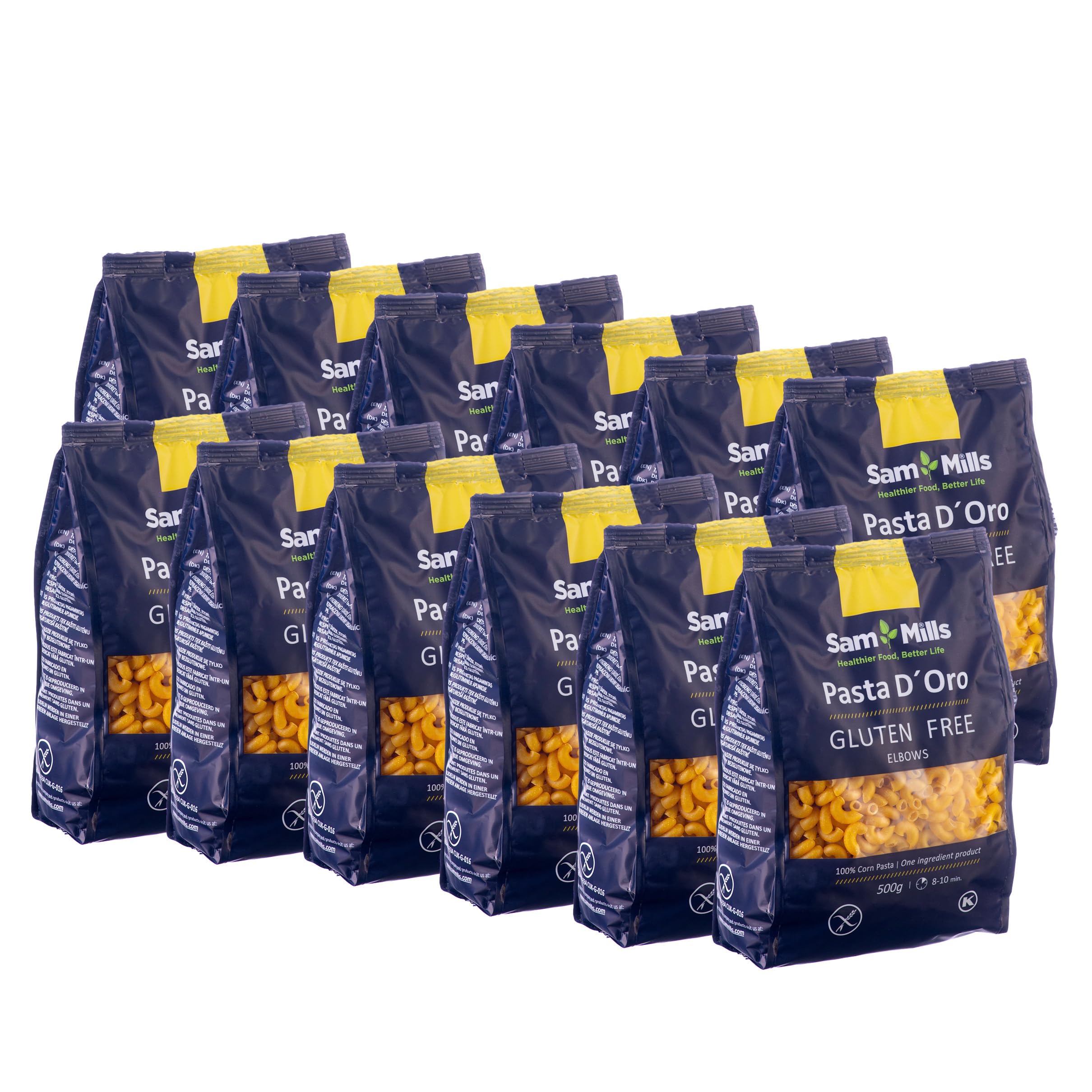 Sam Mills Pasta d´oro – Glutenfreie Nudeln Macaroni aus Maismehl 12er Pack (12 x 500 g)