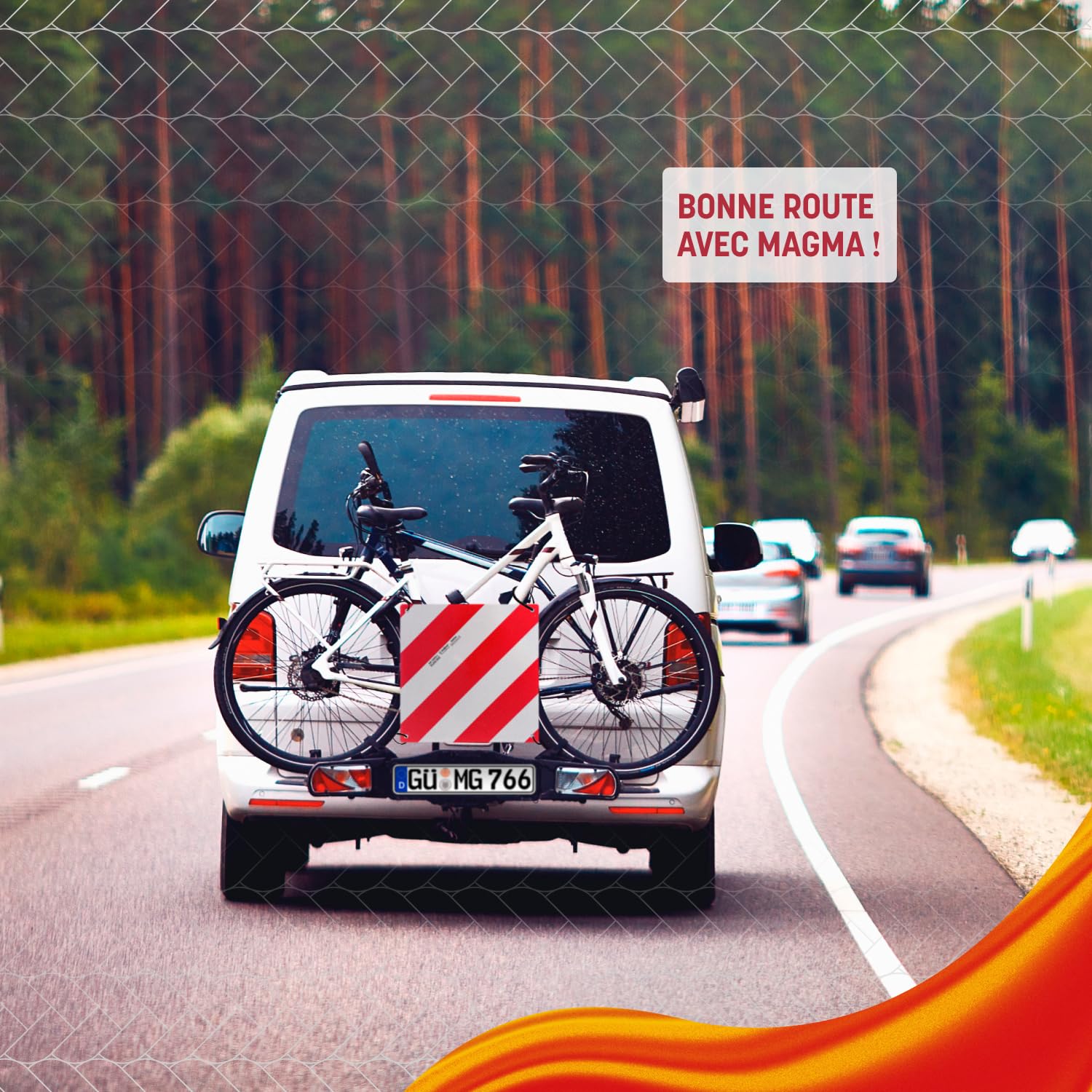 Magma Panneau de Signalisation Espagnol et Italien 2 en 1 pour Porte vélo ou Moto, Caravane, remorque, Voiture | Signal de Sécurité Réflecteur Catadioptre | Homologué Italie Espagna | Rouge Blanc (1)