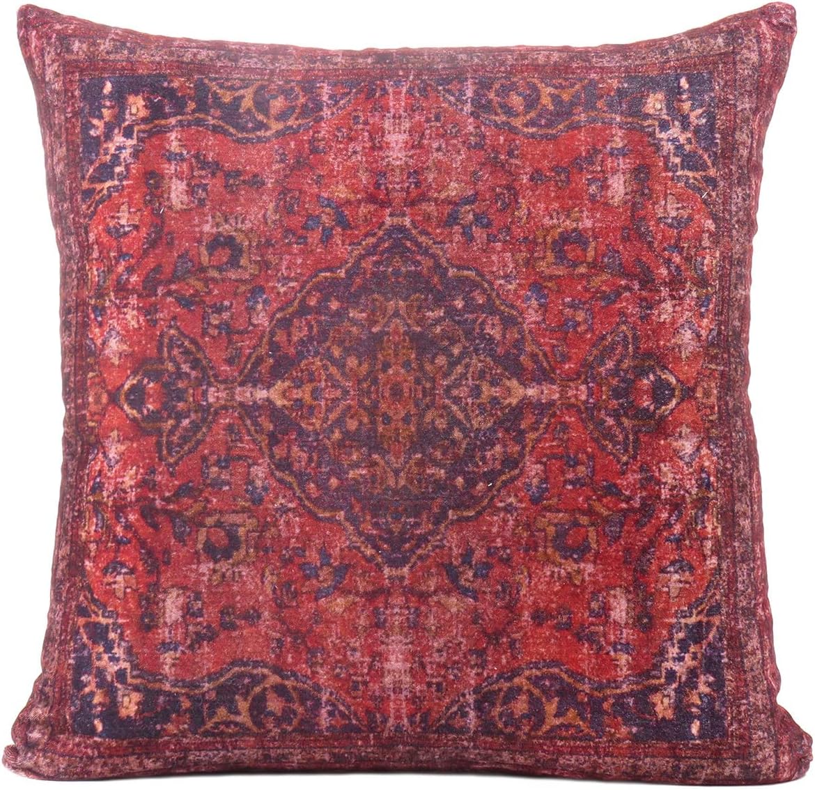 Eyes of India Decorative Pillow Block Print Cushion Cover Case Couch Sofa Throw Colorful Boho Chic Indian Bohemian Accent Handmade (Burgundy Red)