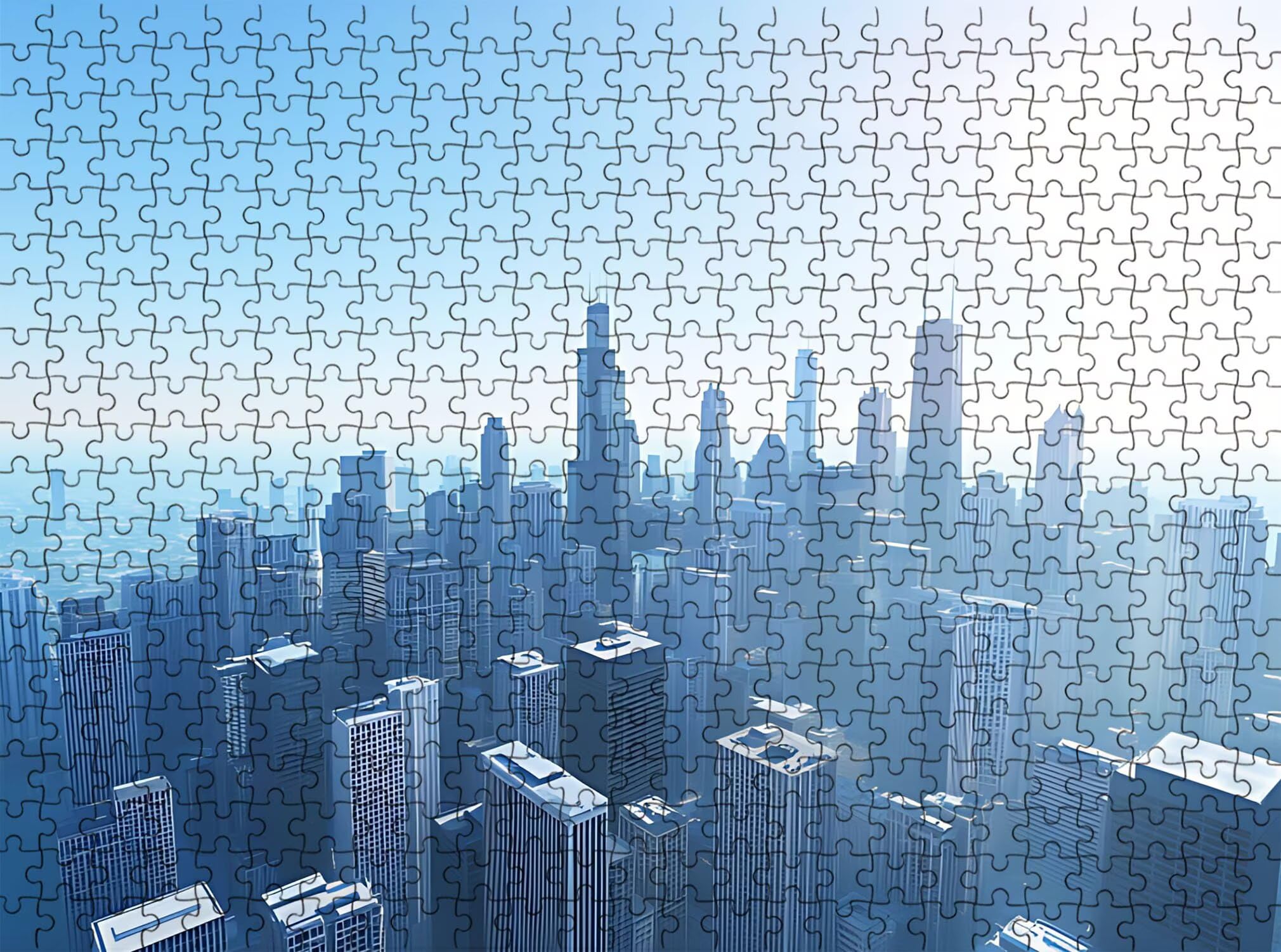 Città architettura-4 Puzzle 1000 Pezzi per Adulti, Puzzle in Legno - Collezione Classica con Poster Incluso - Sfida di Concentrazione e Passatempo Antistress, Gioco per Famiglia, 75 x 50 cm f0-49