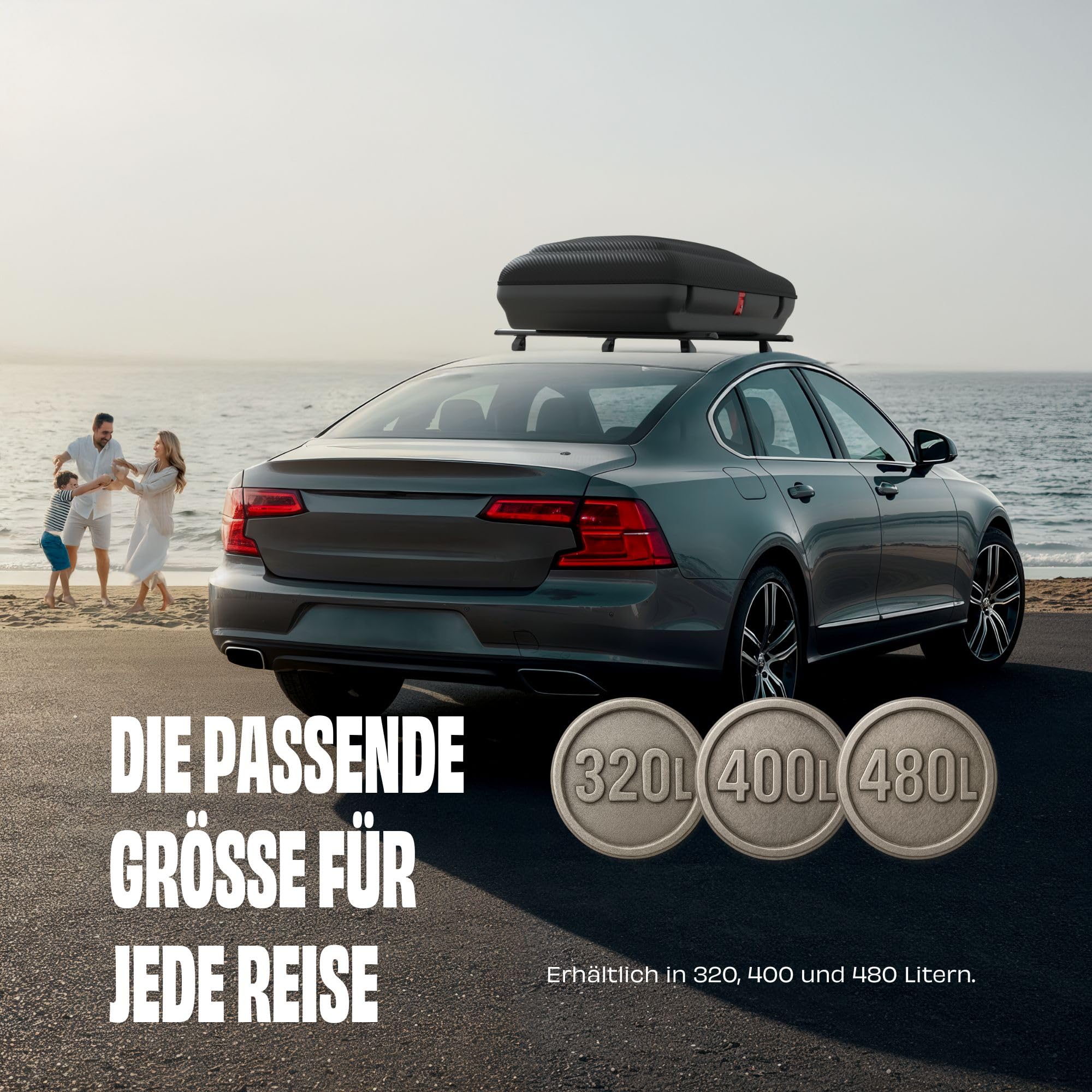 VDP-BA400 Box da tetto per auto, da 400 l, effetto carbonio, con chiusura centralizzata, box portabagagli aerodinamico, incl. portachiavi - 4