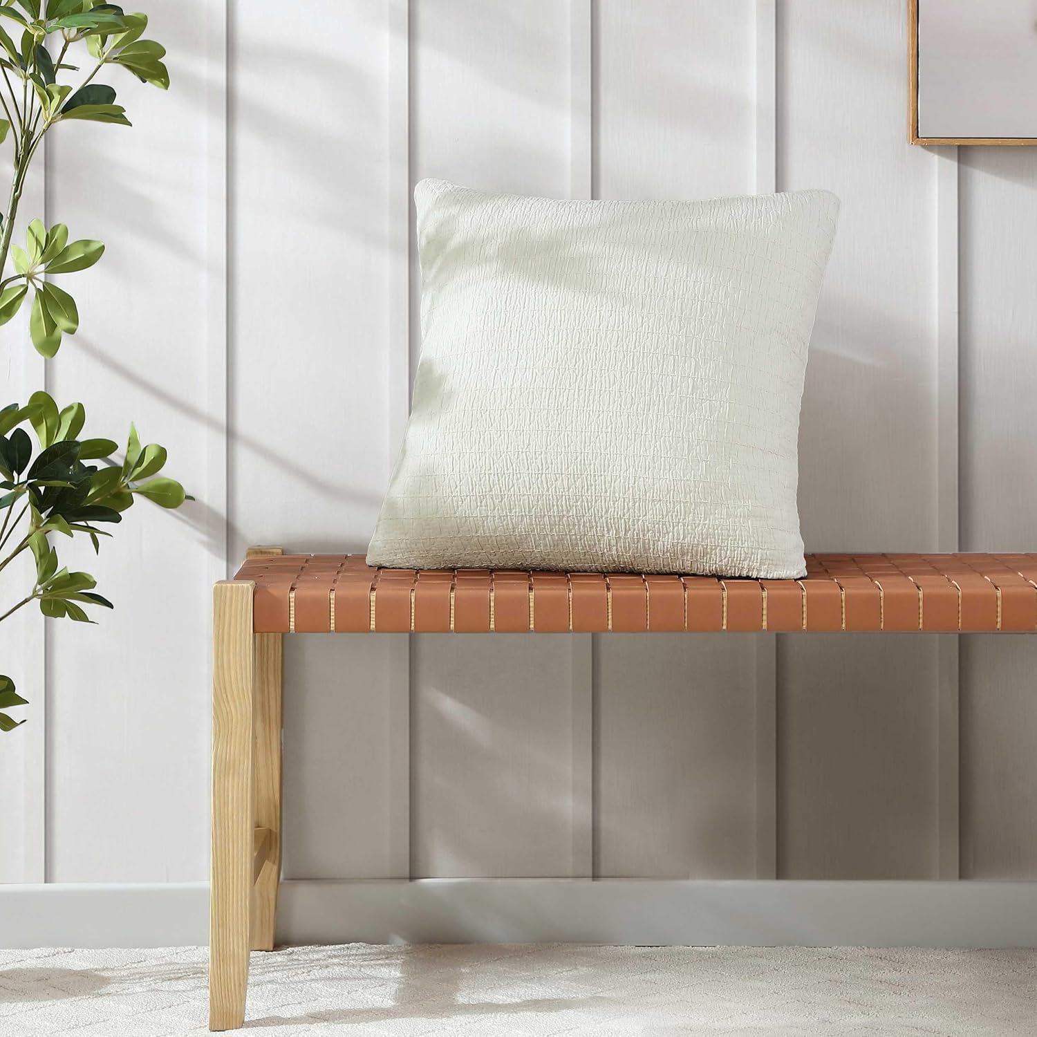 Nautica - Throw Pillow, Super Soft Constructions with Zip Closure, Ideal for Couch or Bed, Coastal Home Essentials (Wave Texture White, 20" x 20")