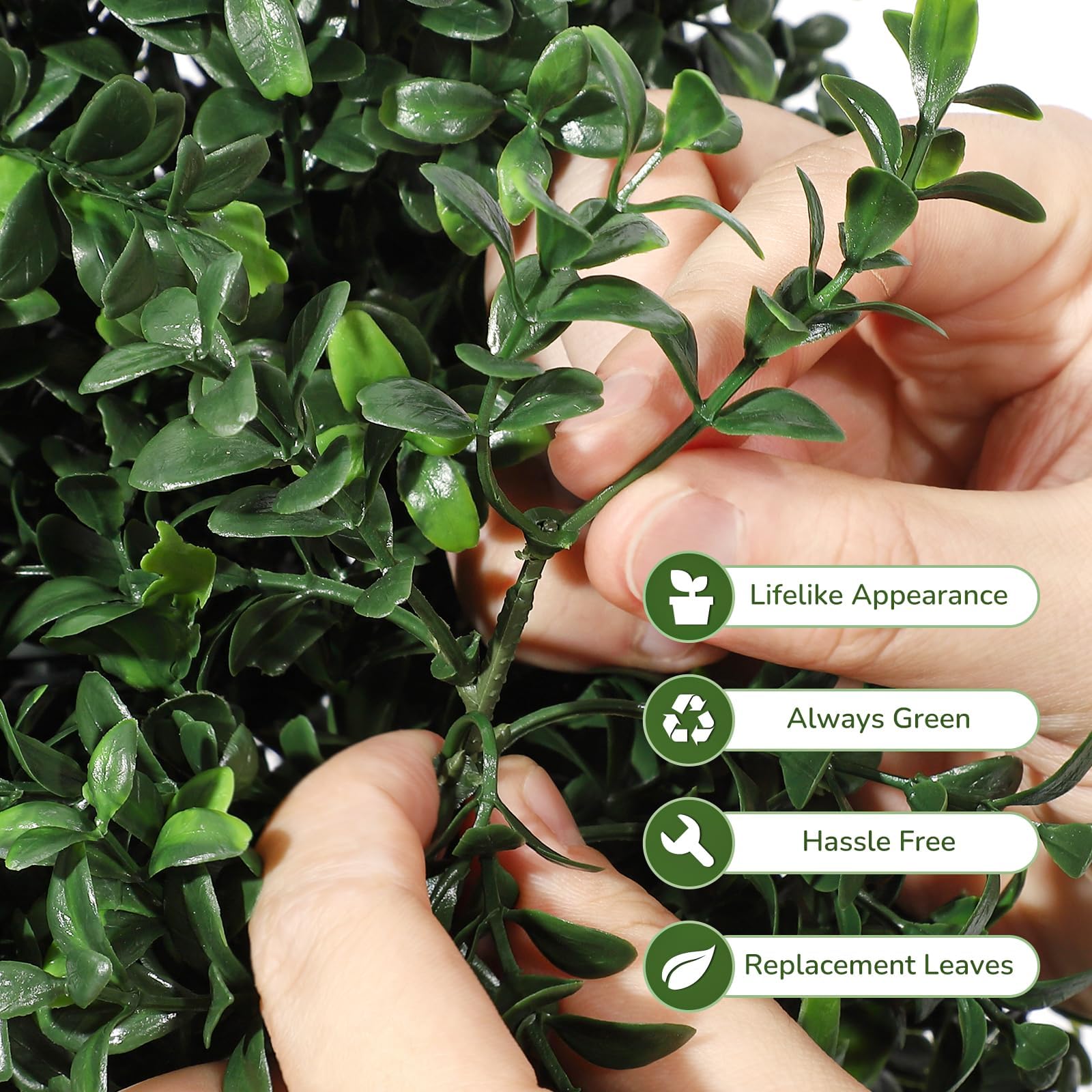 Langlebige künstliche Buchsbaum-Kegelbäume im 2er-Set – 90cm, realistische Topiary Kunstpflanzen im Topf für Hauseingang, Terrasse, Büro oder Garten – UV-beständig, pflegeleicht – 3FT(2PCS)
