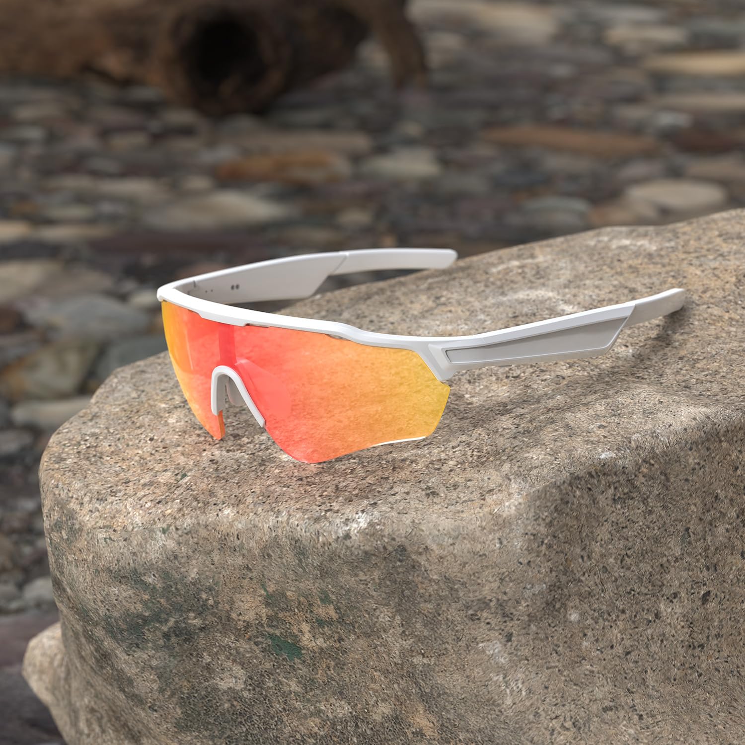 Home Gafas Bluetooth Hombre con Audio Abierto, Altavoz Integrado para Música y Llamadas Manos Libres, Gafas Deportivas UV400 IPX5 para Ciclismo, Running y Uso Diario - Dorado