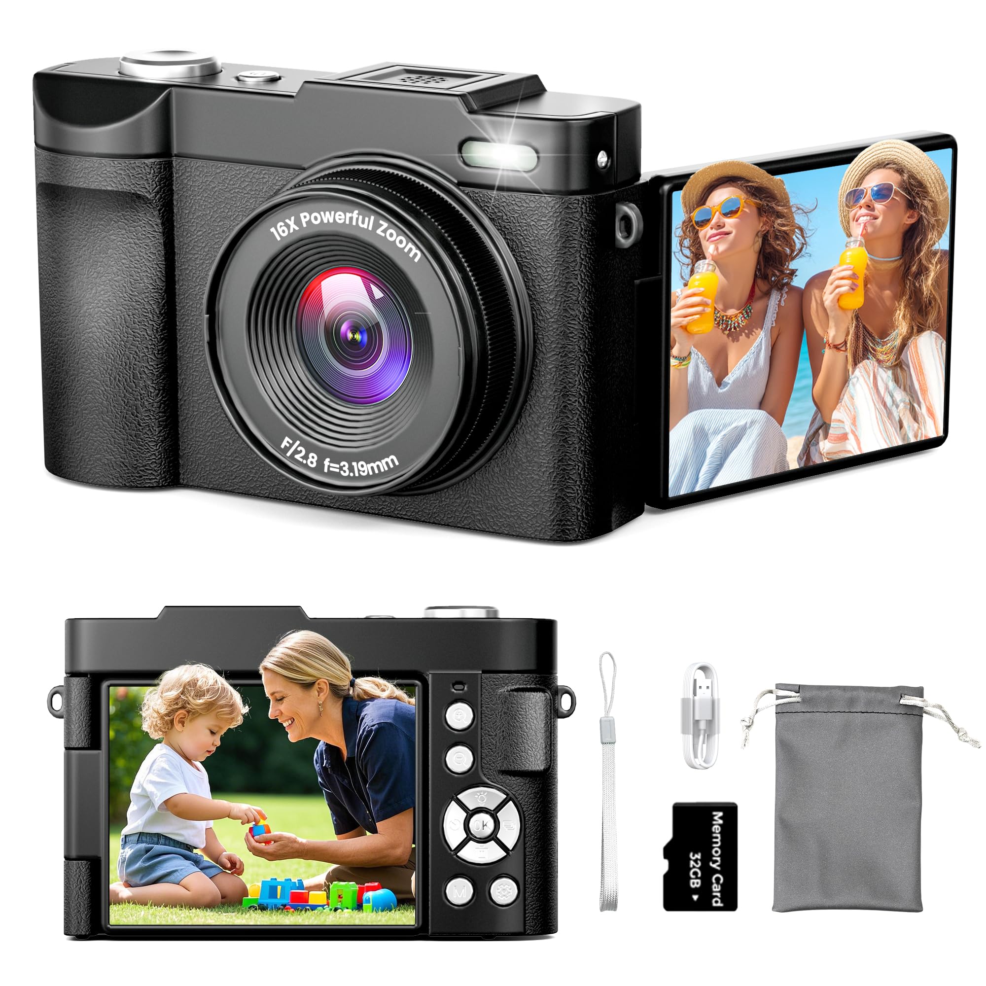 Amazon.com : 4K Digital Camera for Photography Auto-Focus, Compact