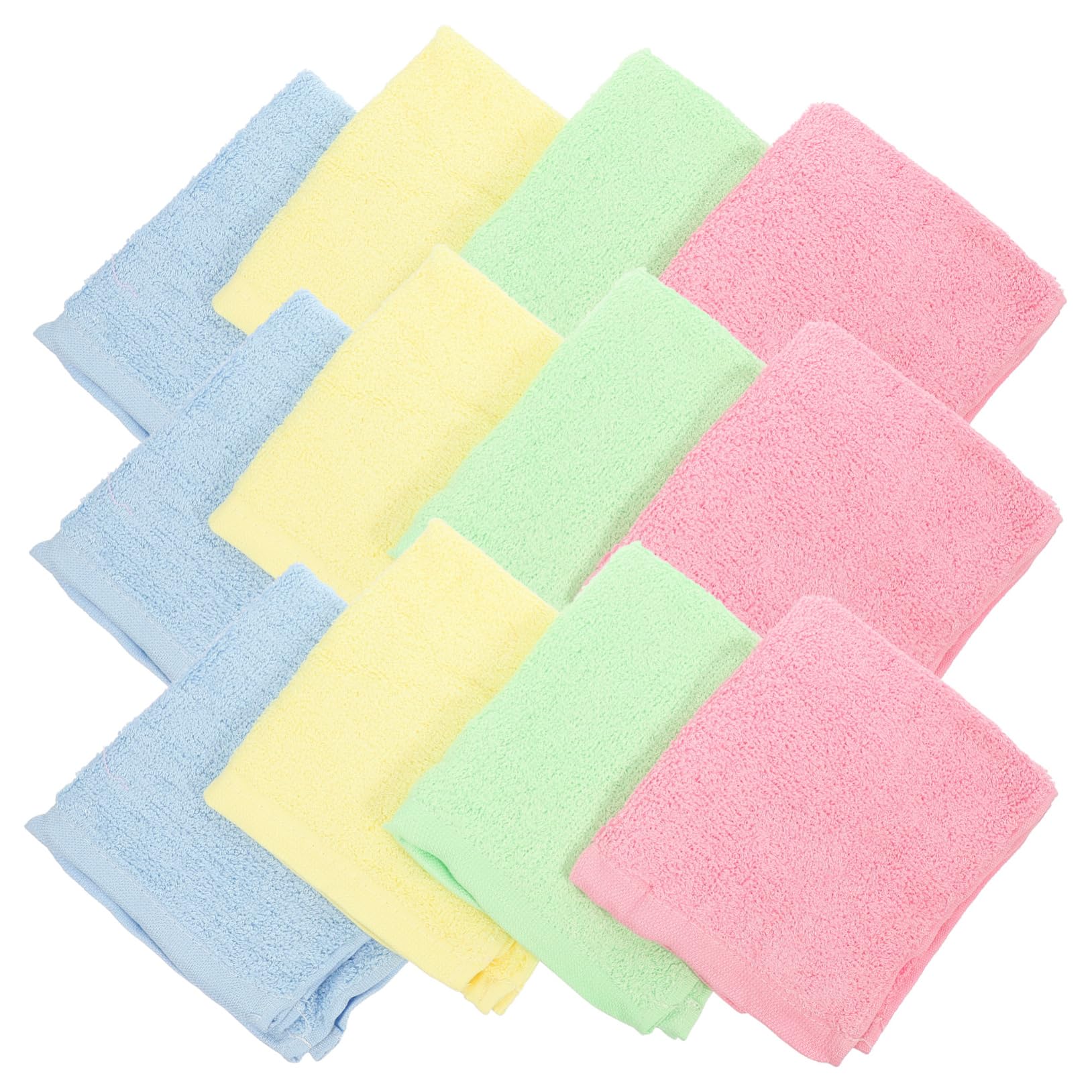 FRCOLOR 12piezas Toallas De Limpieza De Microfibra Cuadradas Cocina Paño Multiusos para Limpiar Manos y Superficies
