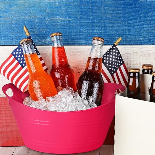 Miniatura 3 de Patelai 6 Piezas Cubetas de Hielo Pack, Cubetas de Hielo de Plástico con Asas, Tina de Almacenamiento Ovalada, Recipiente de Bebidas de Gran