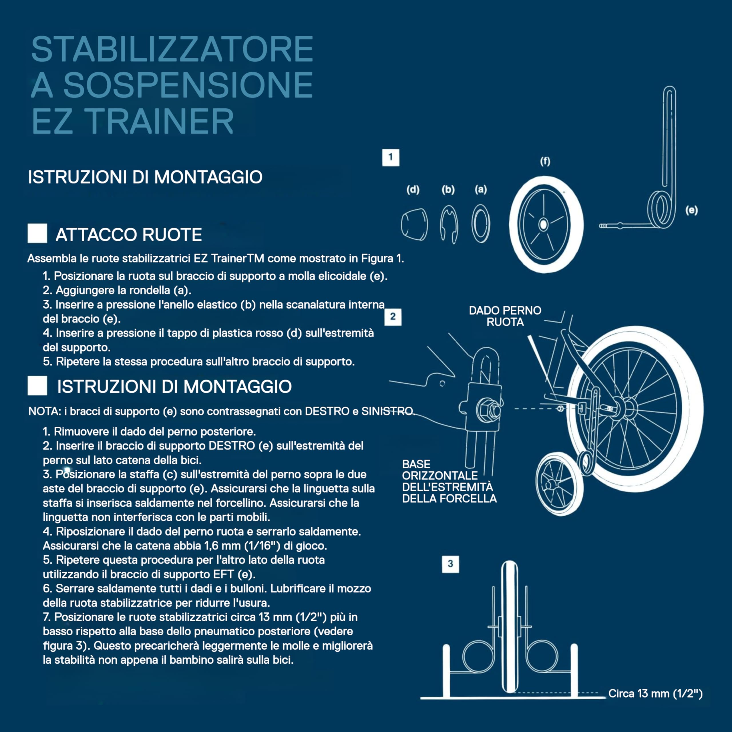 WELDTITE Ruote stabilizzatrici per sospensioni Essentials Adie Ez Trainer per bici da bambino, compatibili con ruote da 12", 14" e 16" - Bianco (1 paio)