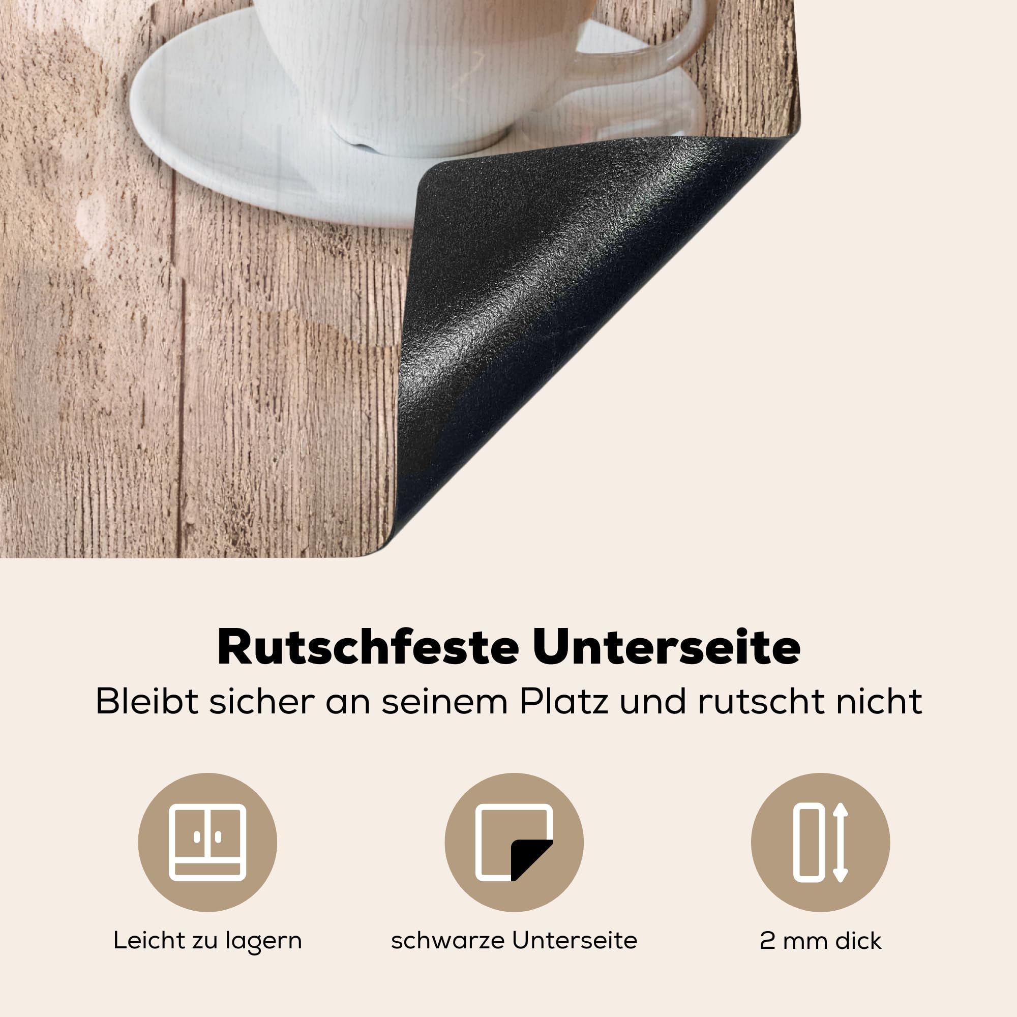 KitchenYeah© Herdabdeckplatte Einteilig Abdeckplatten Cerankochfeld Abdeckung Ceranfeld Herdplattenabdeckung Induktionsmatte Bistro Parisien - Café - Kaffee - Weinlese - 60x52 cm
