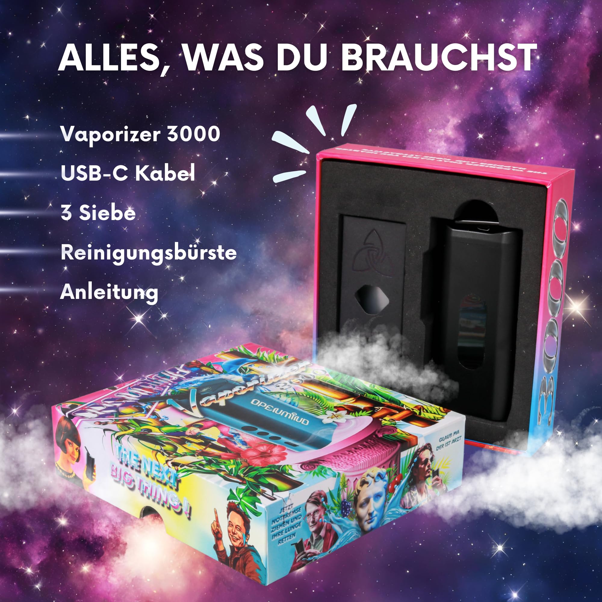 HIZEN Nanu Vaporizer + Wasserfilter Set, Verdampfer für Kräuter, Konvektion, USB-C, austauschbarer Akku, Keramik-Mundstück