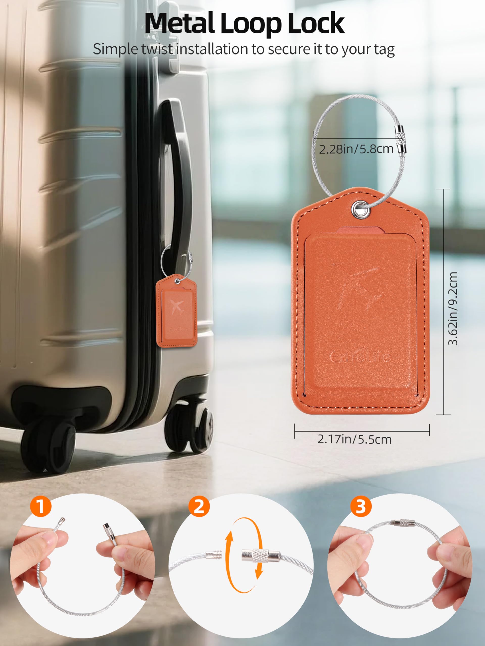 Gepäckanhänger, funktioniert mit Apple Find My, Smart Gepäckanhänger für Koffer, Ledertaschenanhänger für Reisen, Kofferanhänger mit Sichtschutzklappe, Anti-Verlust-Gepäck-Tracker, Reiseutensilien