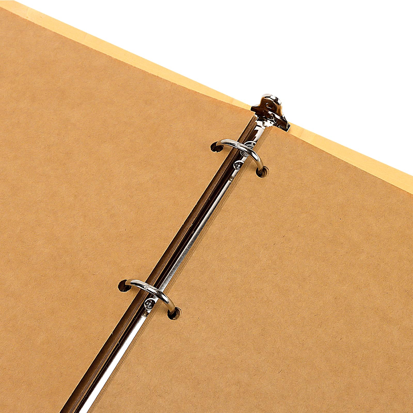 Set da 4 Raccoglitori ad Anelli A4 in Cartone Kraft, 24,8 x 31,8 cm, con 30 Inserti, Giallo Scuro, per Ufficio e Documenti