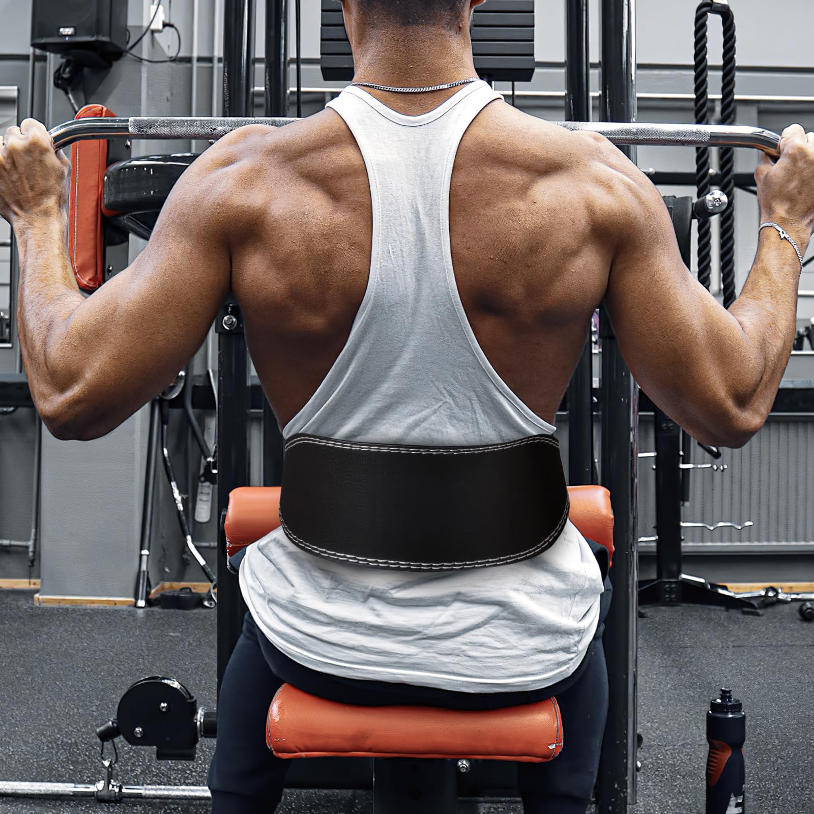 Generic Leather Weight Lifting Belt for Men Women, 6