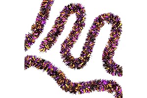 33FT Halloween Black Purple Orange Tinsel Garlands Decor