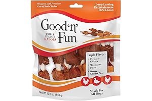 Good'N'Fun Triple Flavored Rawhide Dog Bone Treats