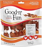 Vista 23 de Good'N'Fun - Brochetas de cuero crudo de triple sabor para perros